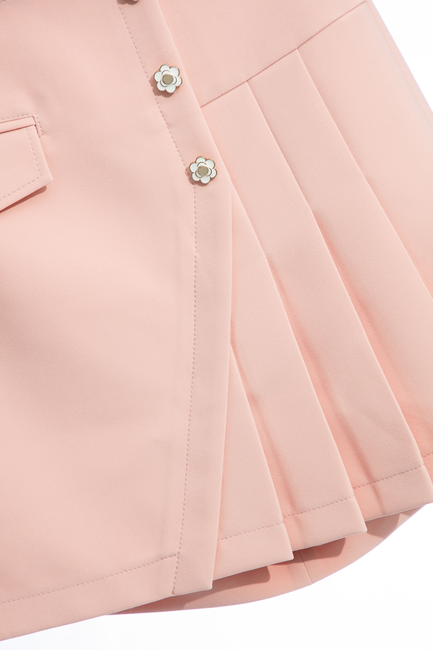 Pink Asymmetric Pleated SkirtPink Asymmetric Pleated Skirt,Mini skirts,Season (AW) Look