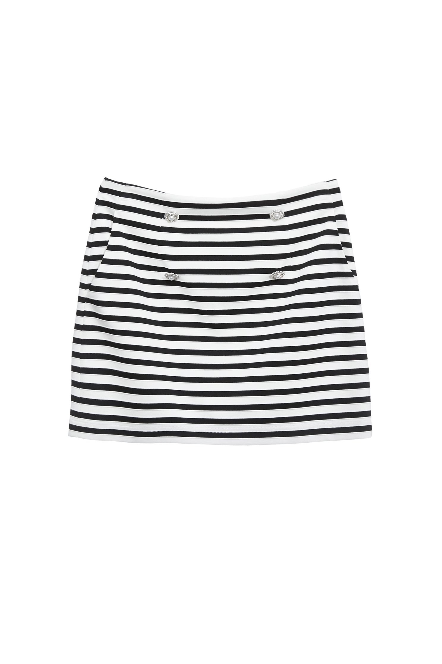 Black White Stripe Short SkirtBlack White Stripe Short Skirt,Season (SS) Look,pearl,Mini skirts,Back To Classic,Back To B/W