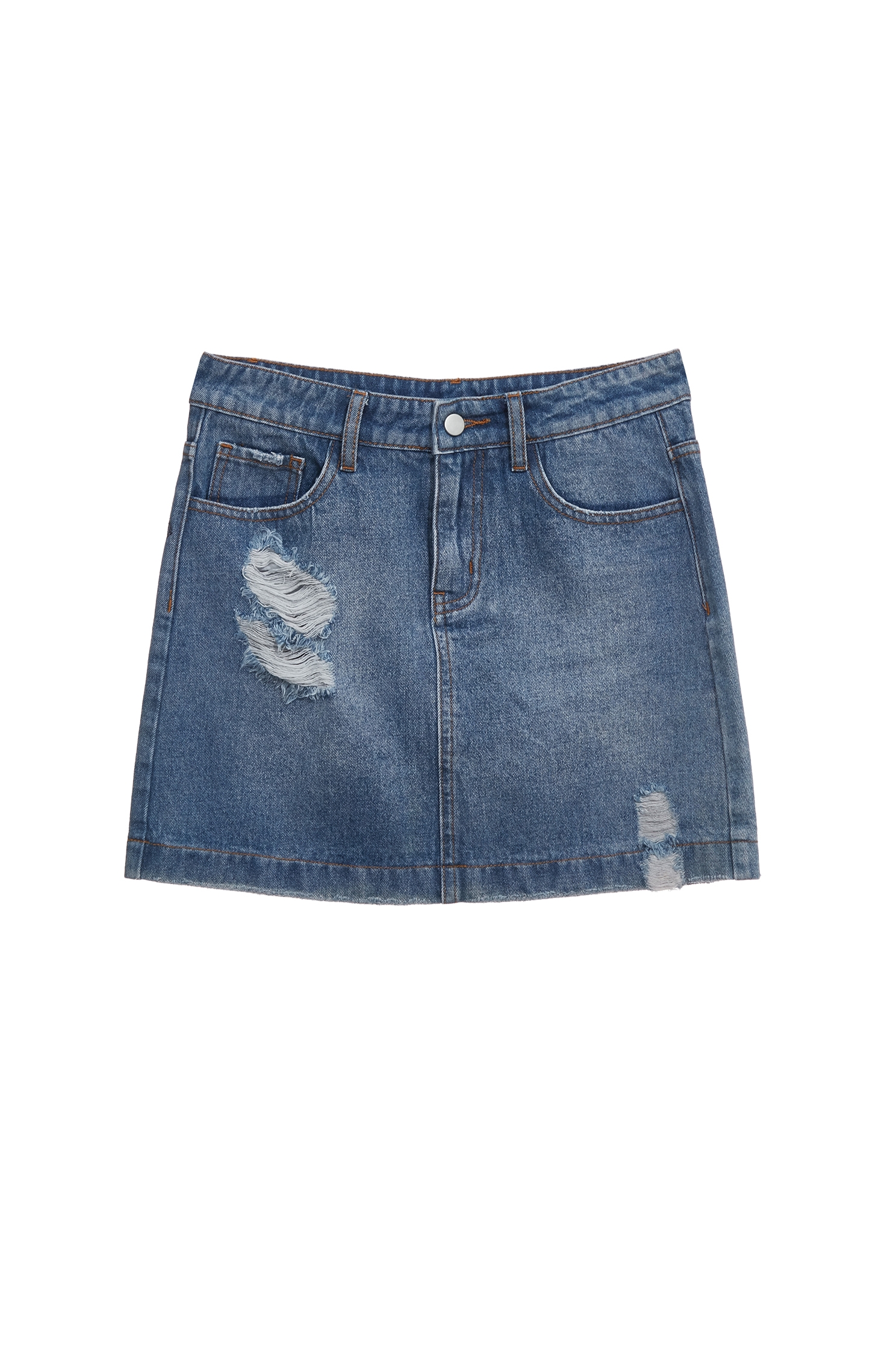 Distress Demin Short SkirtDistress Demin Short Skirt,Denim,Season (SS) Look,Denim,Denim mini skirts,Denim skirts,Mini skirts,Valentine,Embroidered,upperclass