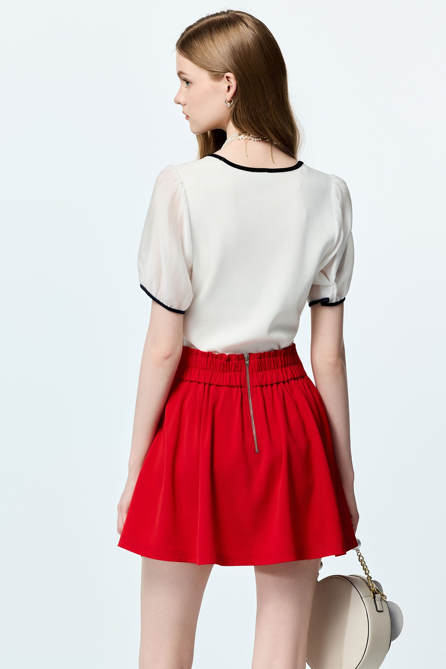 Chilli Red Mini SkirtChilli Red Mini Skirt,Season (SS) Look,Mini skirts,bows,Urban Fashion