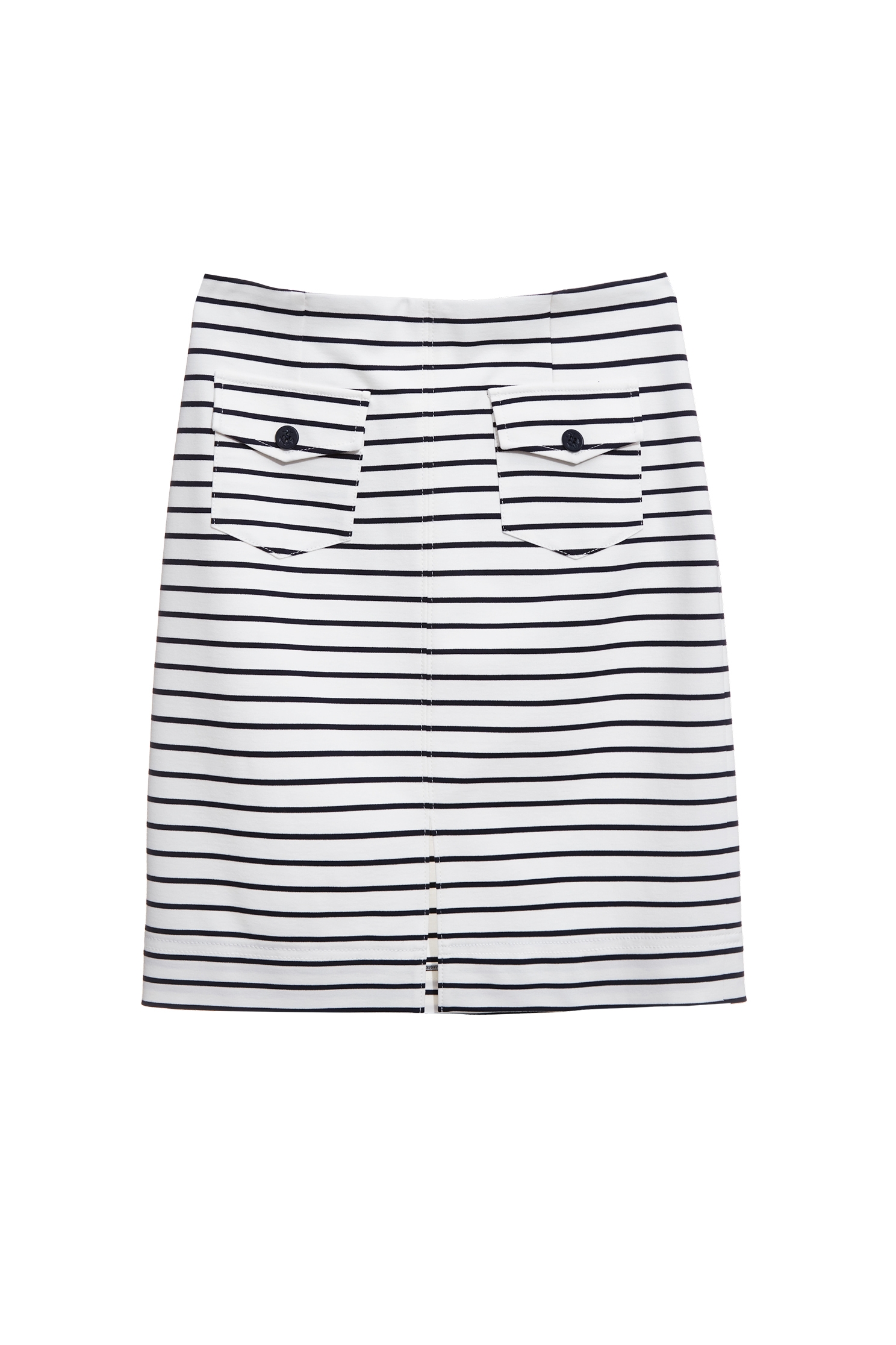 Front Slit Navy Stripe SkirtFront Slit Navy Stripe Skirt,Season (SS) Look,Stripe,Pencil skirts,Urban Fashion