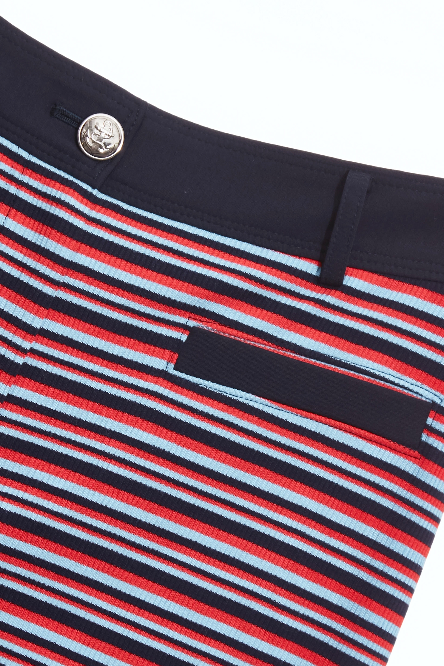 Multi Stripe Navy Contrast SkirtMulti Stripe Navy Contrast Skirt,Season (SS) Look,Mini skirts,Urban Fashion