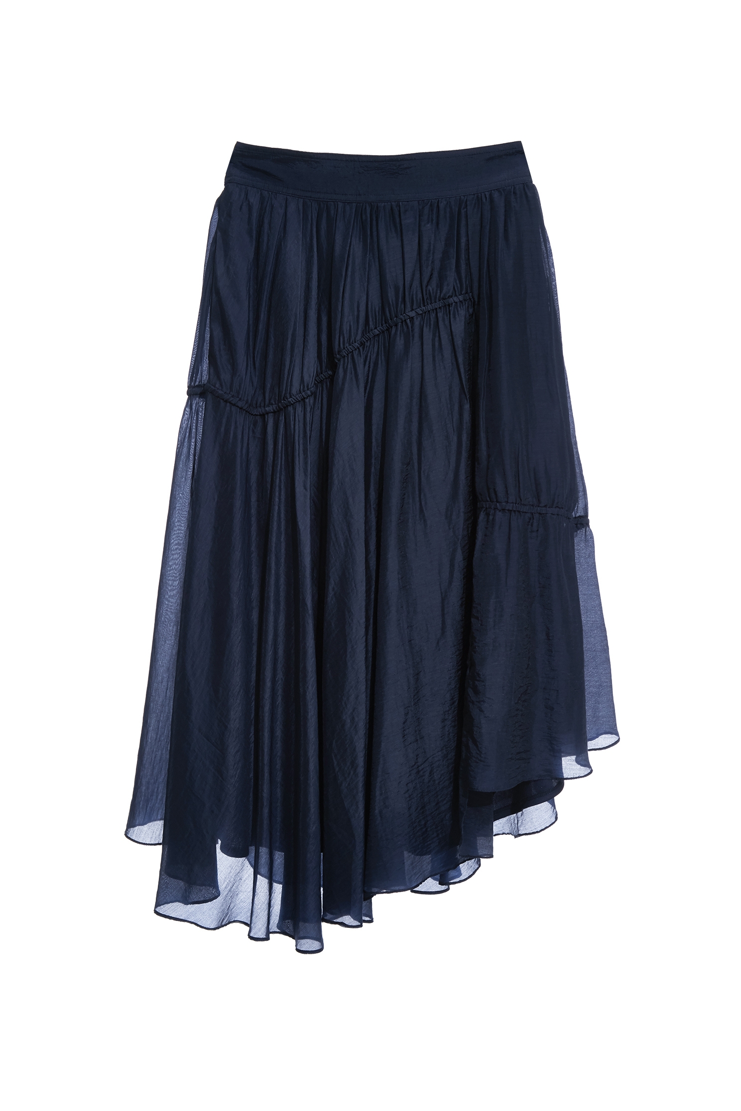 Asymmetric Navy SkirtAsymmetric Navy Skirt,Season (SS) Look,Midi skirts