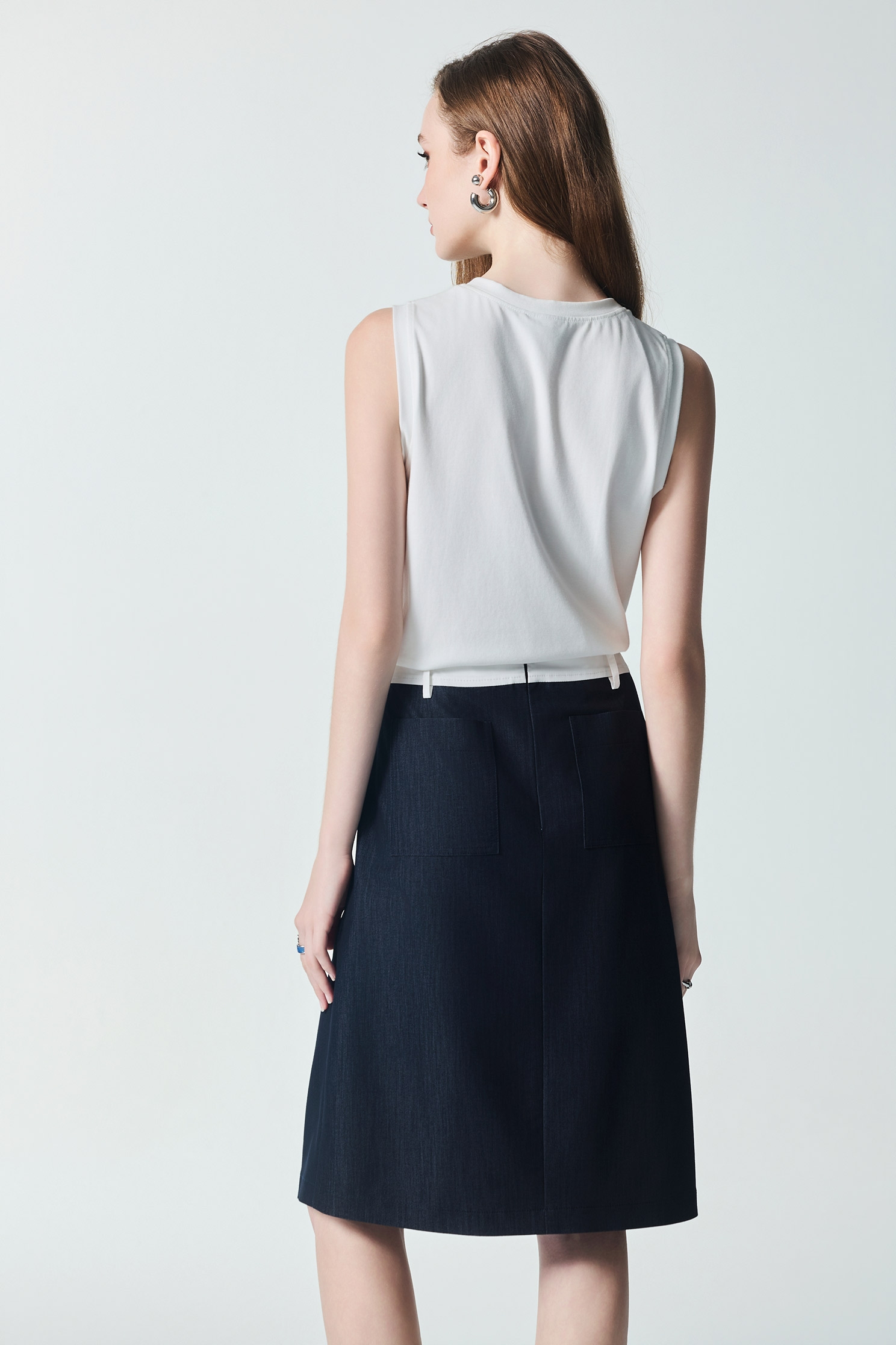 Box Pleat Navy SkirtBox Pleat Navy Skirt,Season (SS) Look,Mini skirts