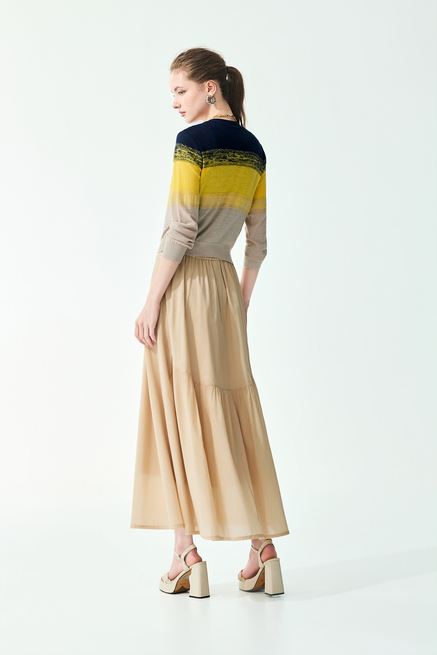 Casual Khaki Maxi SkirtCasual Khaki Maxi Skirt,Season (SS) Look,Midi skirts