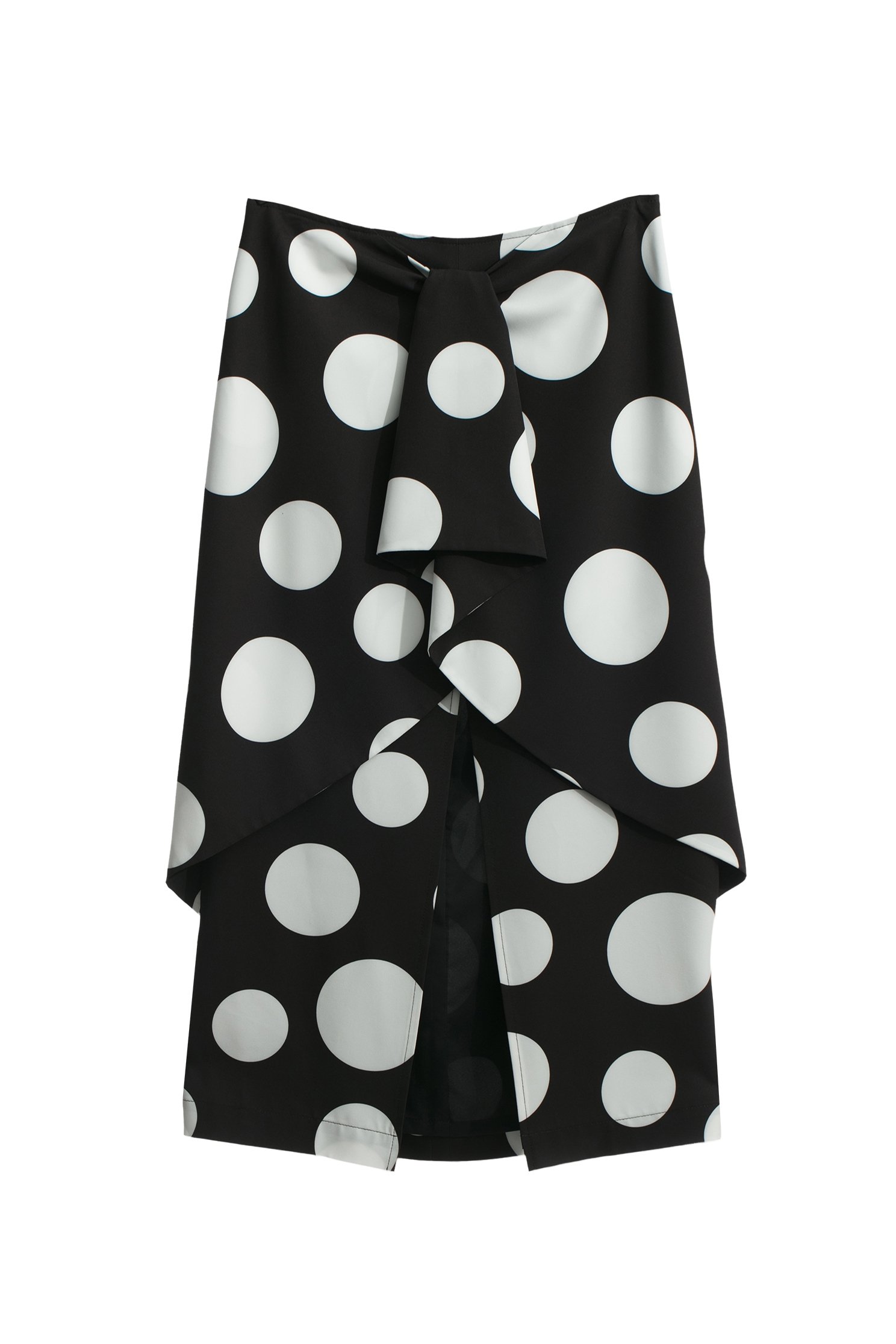 Polka Dot Tie Front Layer SkirtPolka Dot Tie Front Layer Skirt,Season (AW) Look,Midi skirts