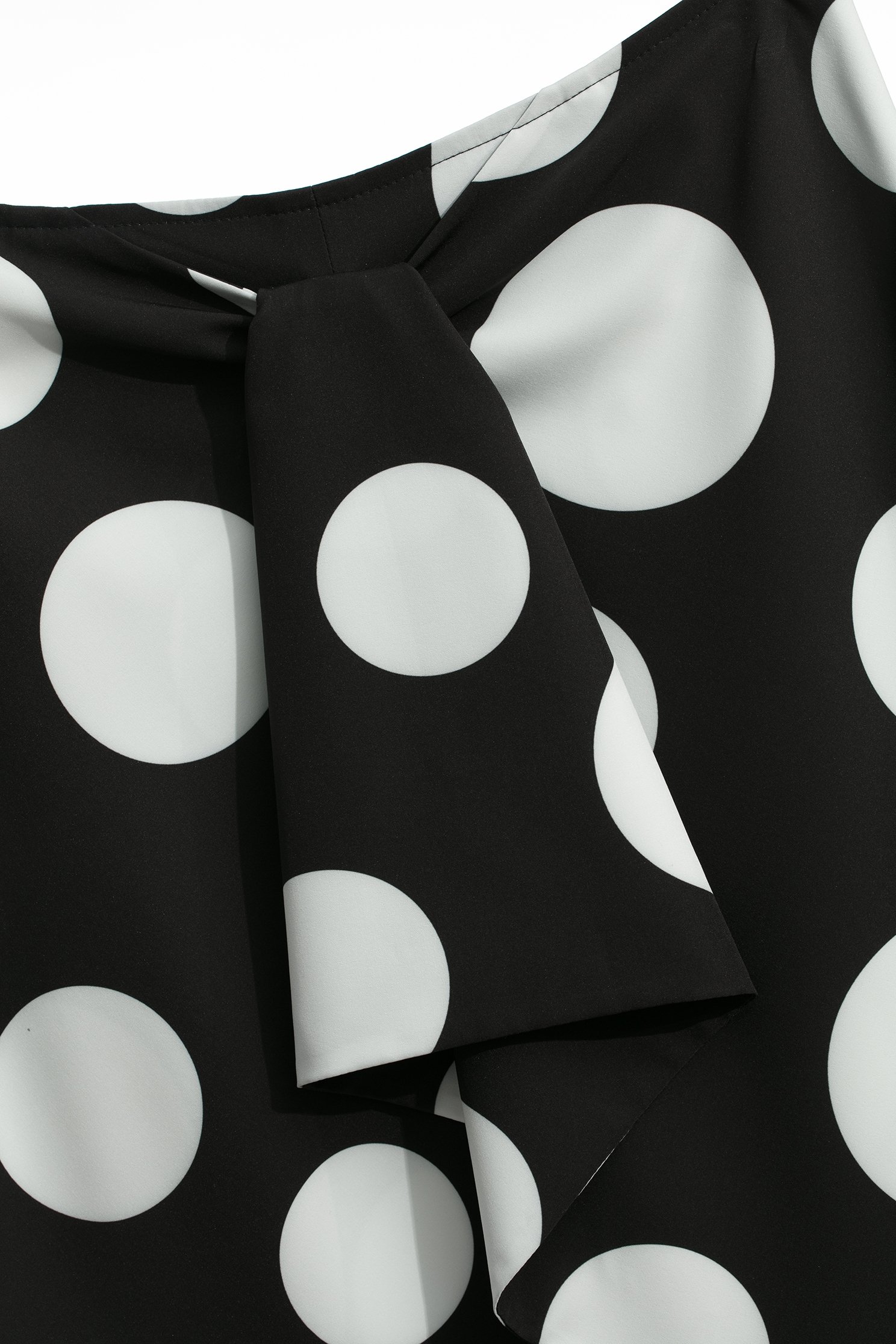 Polka Dot Tie Front Layer SkirtPolka Dot Tie Front Layer Skirt,Season (AW) Look,Midi skirts