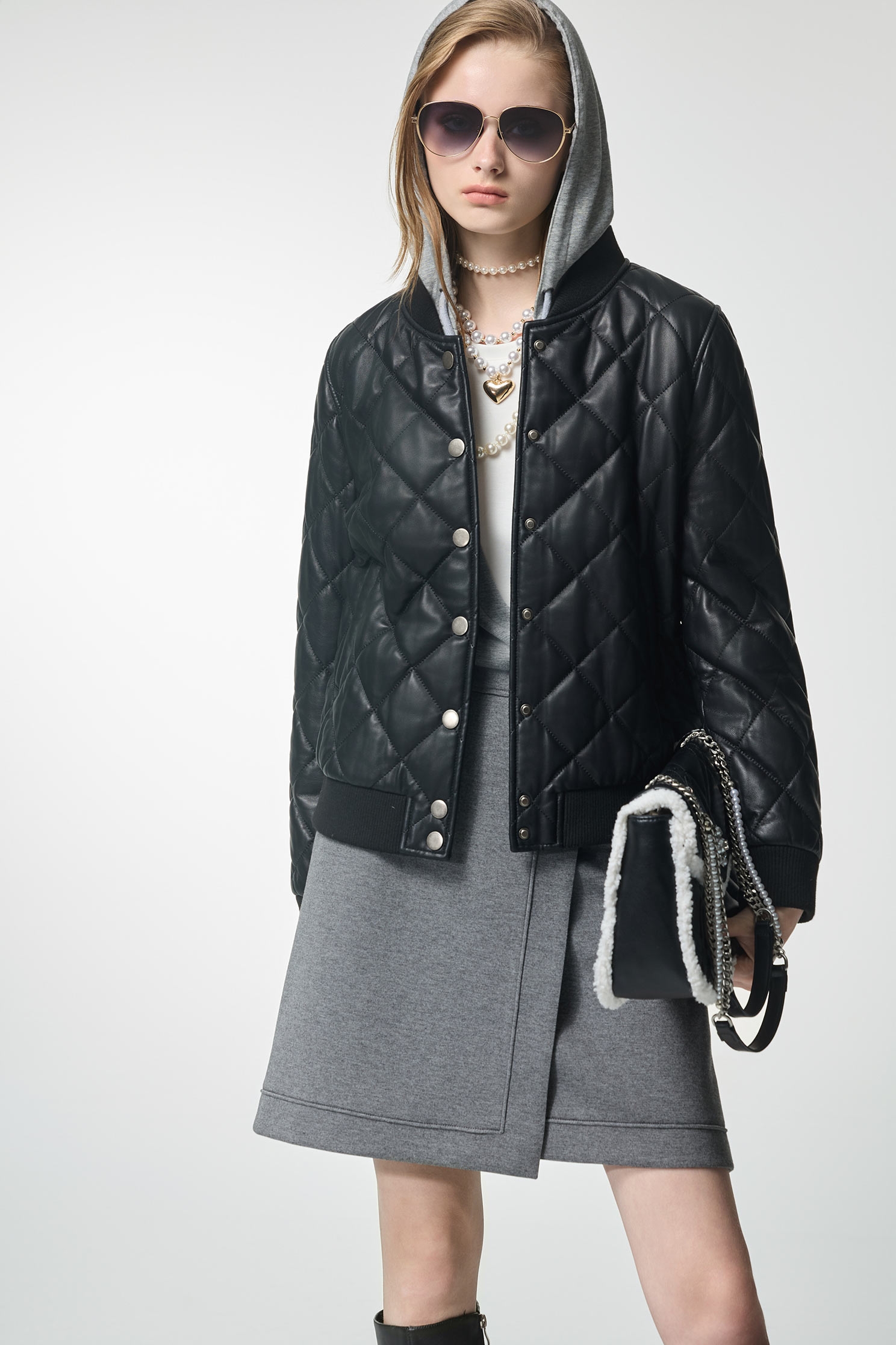 Front Panel Grey SkirtFront Panel Grey Skirt,A-Line skirts,Season (AW) Look