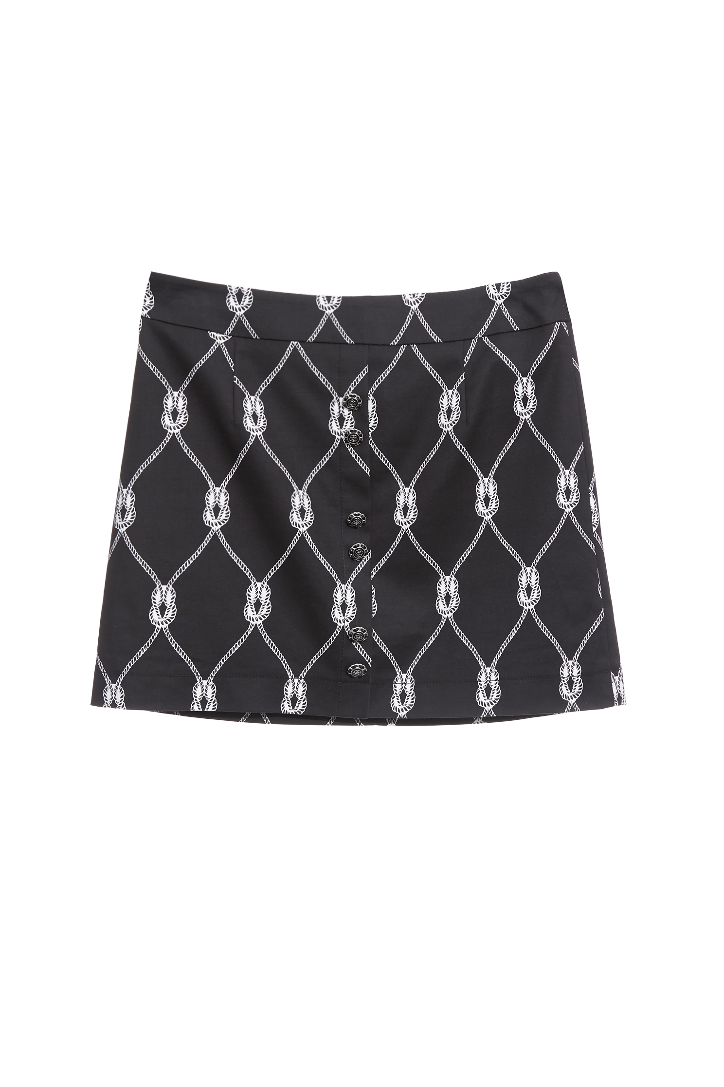 French Rope Graphic Print SkirtFrench Rope Graphic Print Skirt,Season (SS) Look,Mini skirts