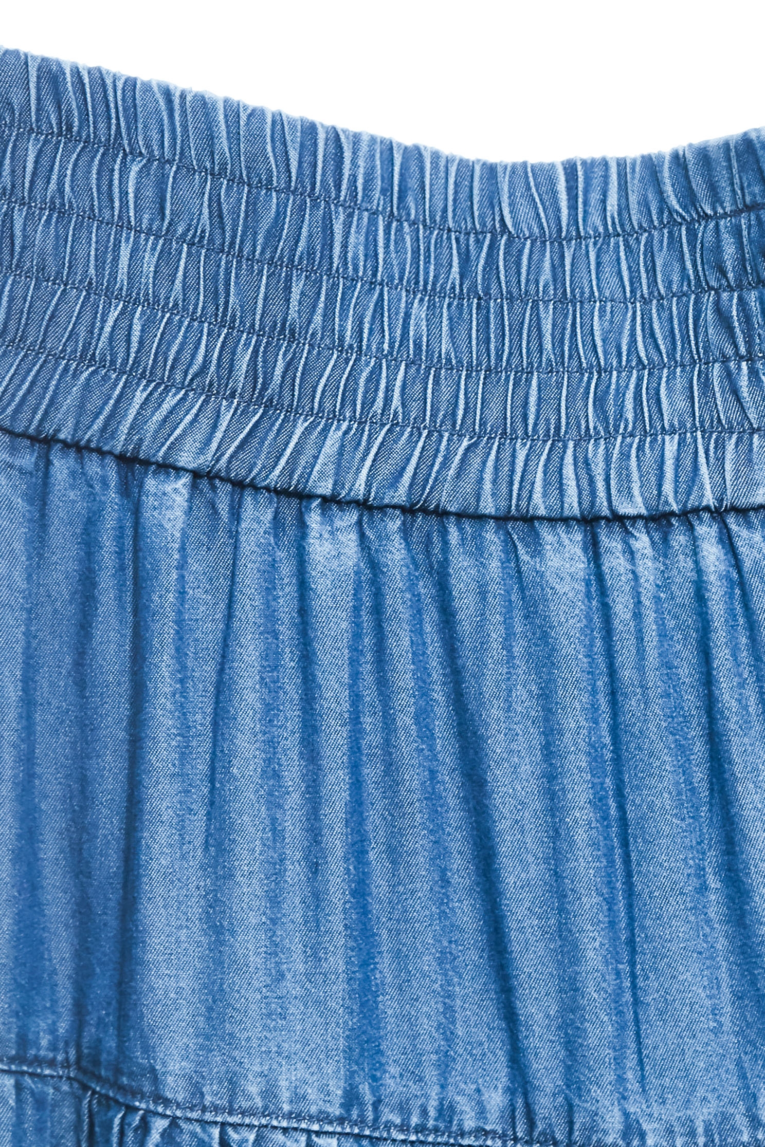 Soft Denim Tiered Maxi SkirtSoft Denim Tiered Maxi Skirt,Season (SS) Look,Denim,Denim skirts