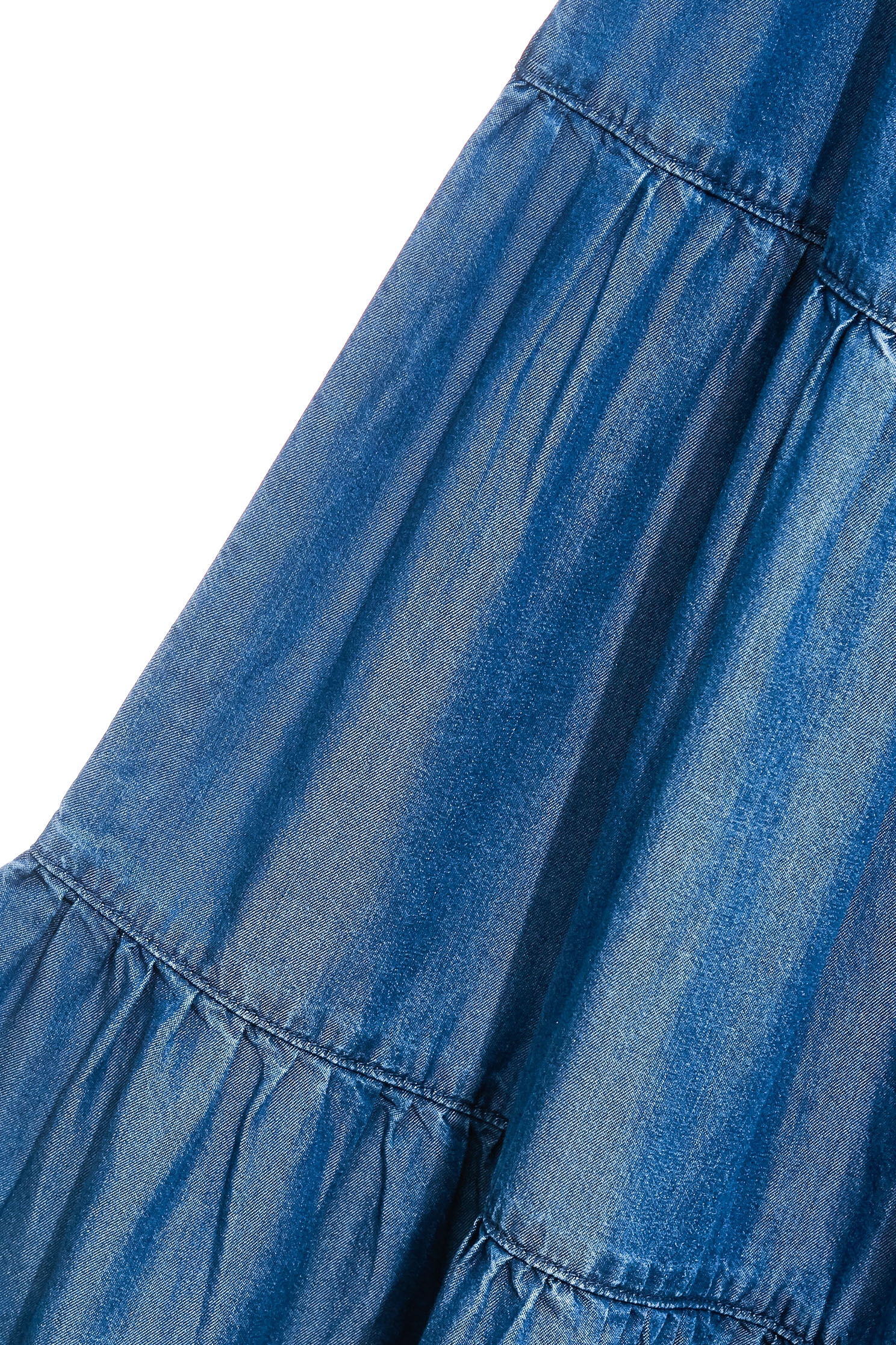 Soft Denim Tiered Maxi SkirtSoft Denim Tiered Maxi Skirt,Season (SS) Look,Denim,Denim skirts