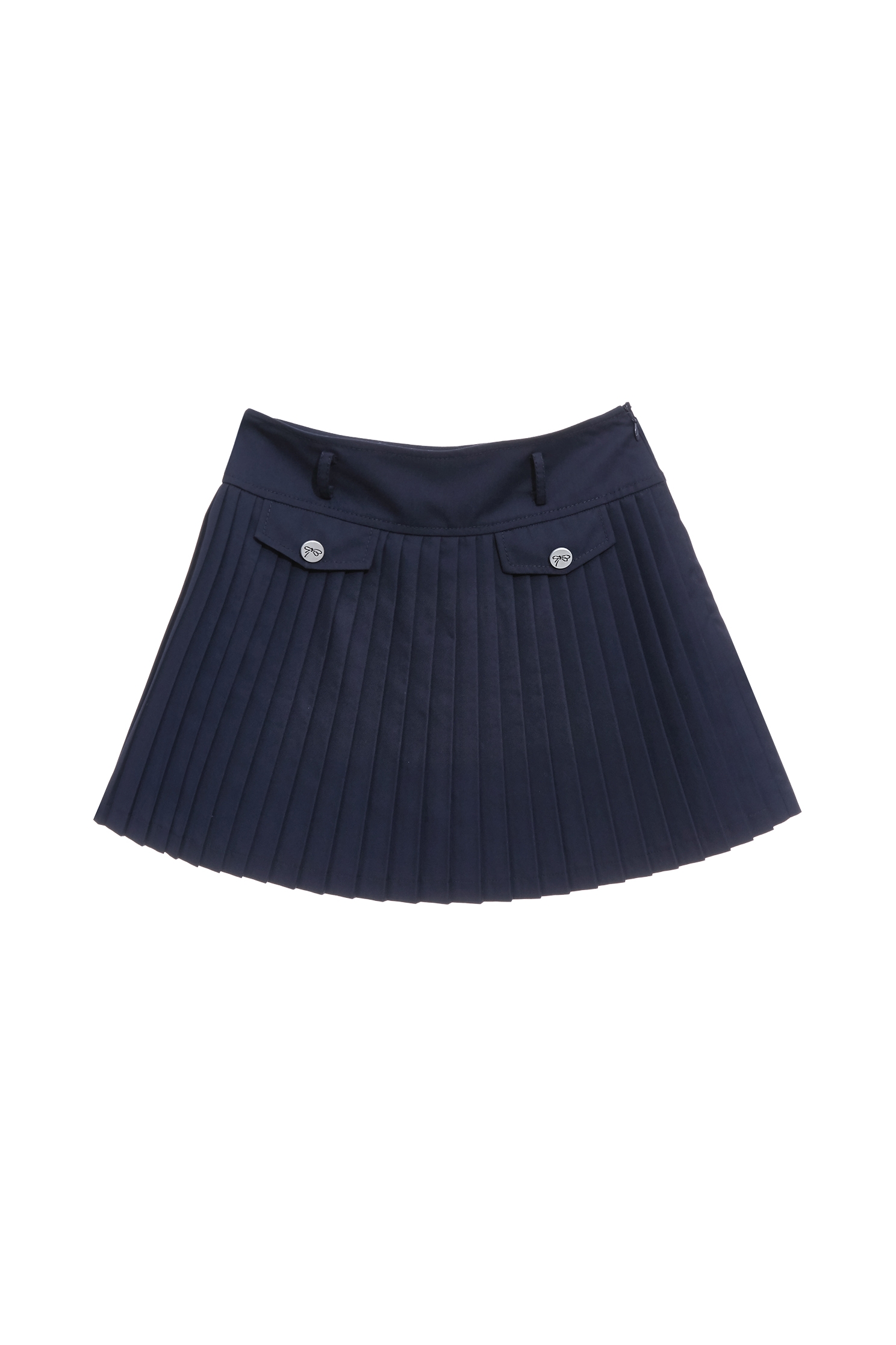 Pleated Navy Short Skirt,Season (SS) Look,Mini skirts,bows