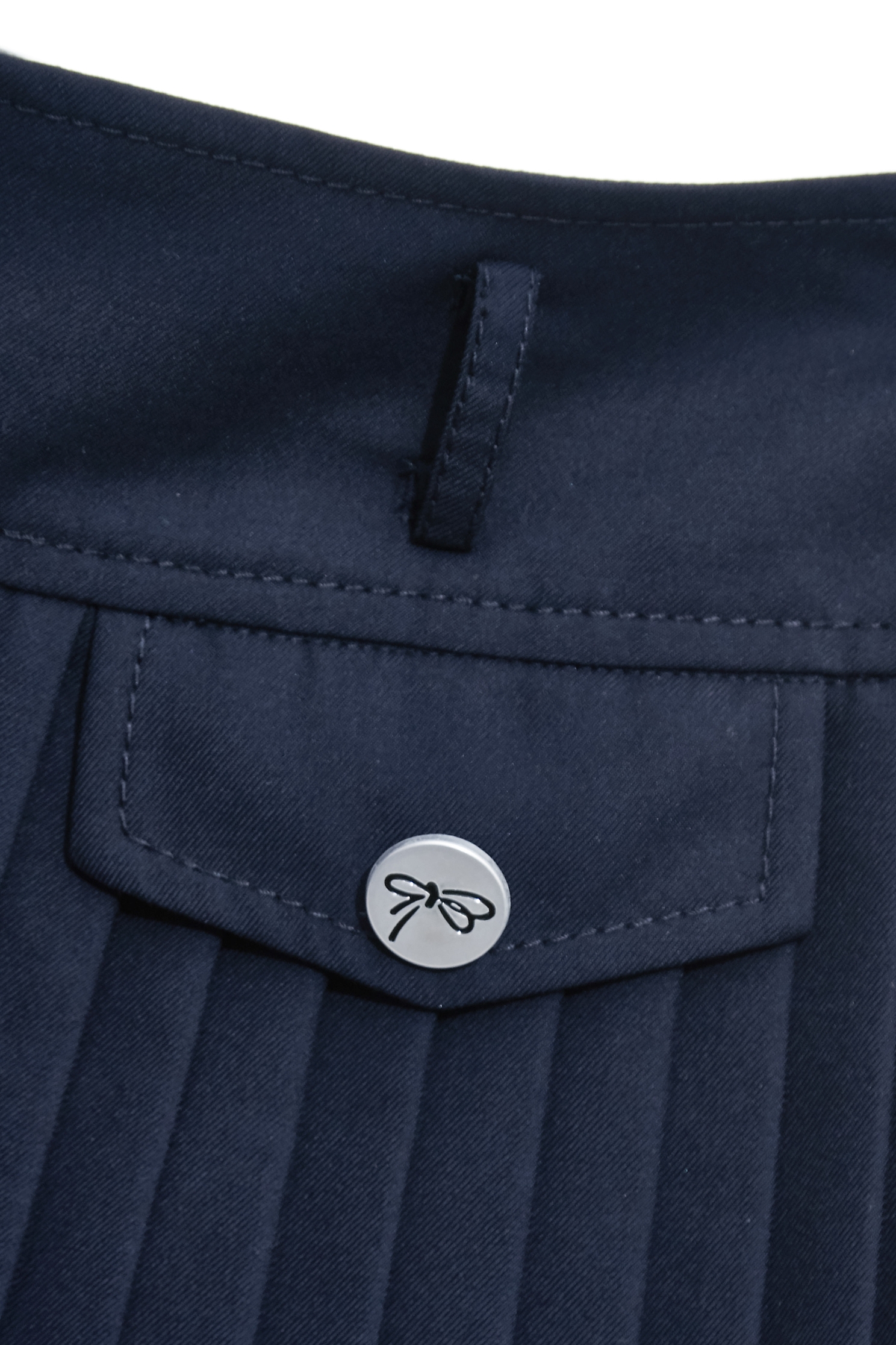 Pleated Navy Short Skirt,Season (SS) Look,Mini skirts,bows