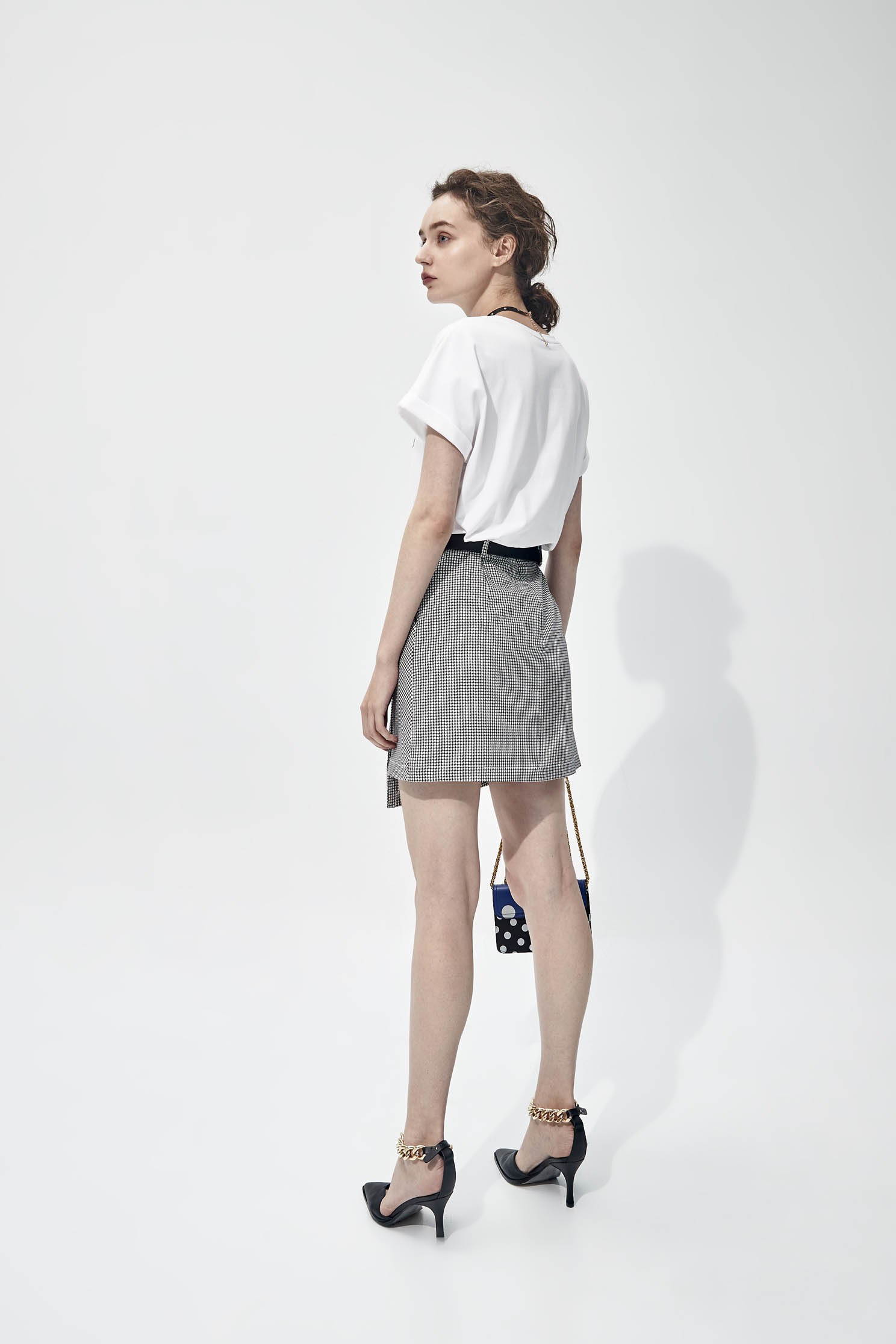 Plaid Asymmetric SkirtLayered look skirt,Queen,Season (SS) Look,Mini skirts,Belts