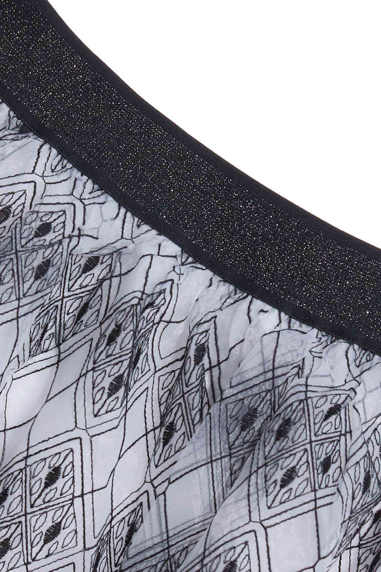 Black White Diamond Print SkirtEmbroidey organza long skirt,Embroidered,Queen,Season (SS) Look,Midi skirts