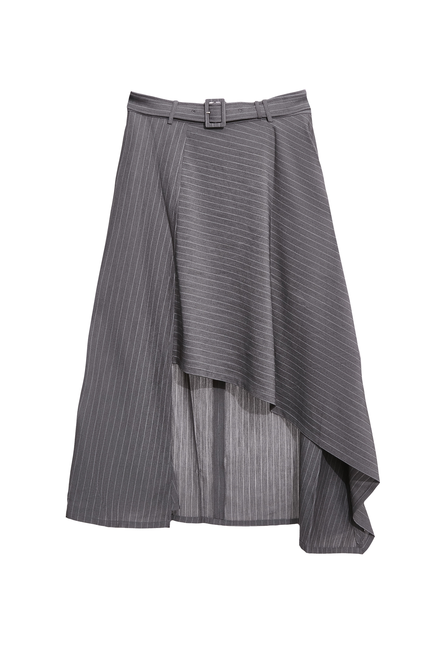 Pinstripe Asymmetric Long SkirtPinstripe Asymmetric Long Skirt,Stripe,Season (AW) Look,Midi skirts