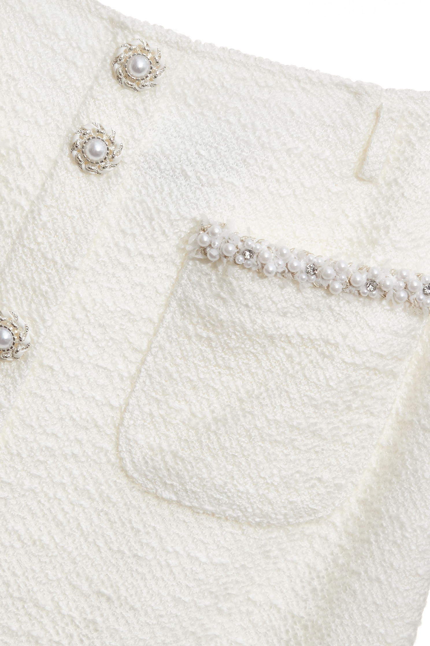 Off White Tweed SkirtOff White Tweed Skirt,pearl,White skirts,Mini skirts,Season (AW) Look