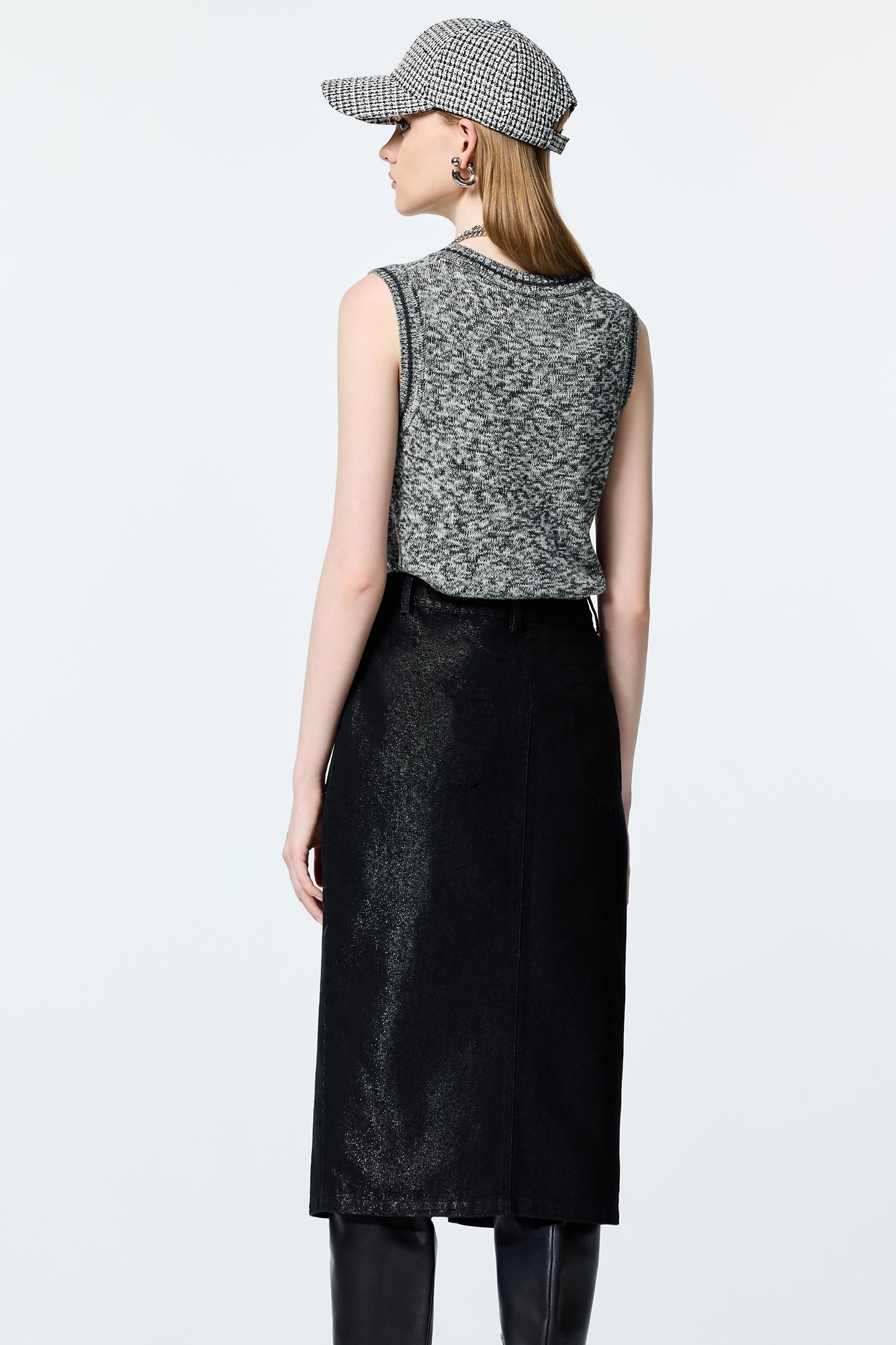 Metallic Sheen Denim skirtMetallic Sheen Denim skirt,Denim,Denim skirts,Season (AW) Look