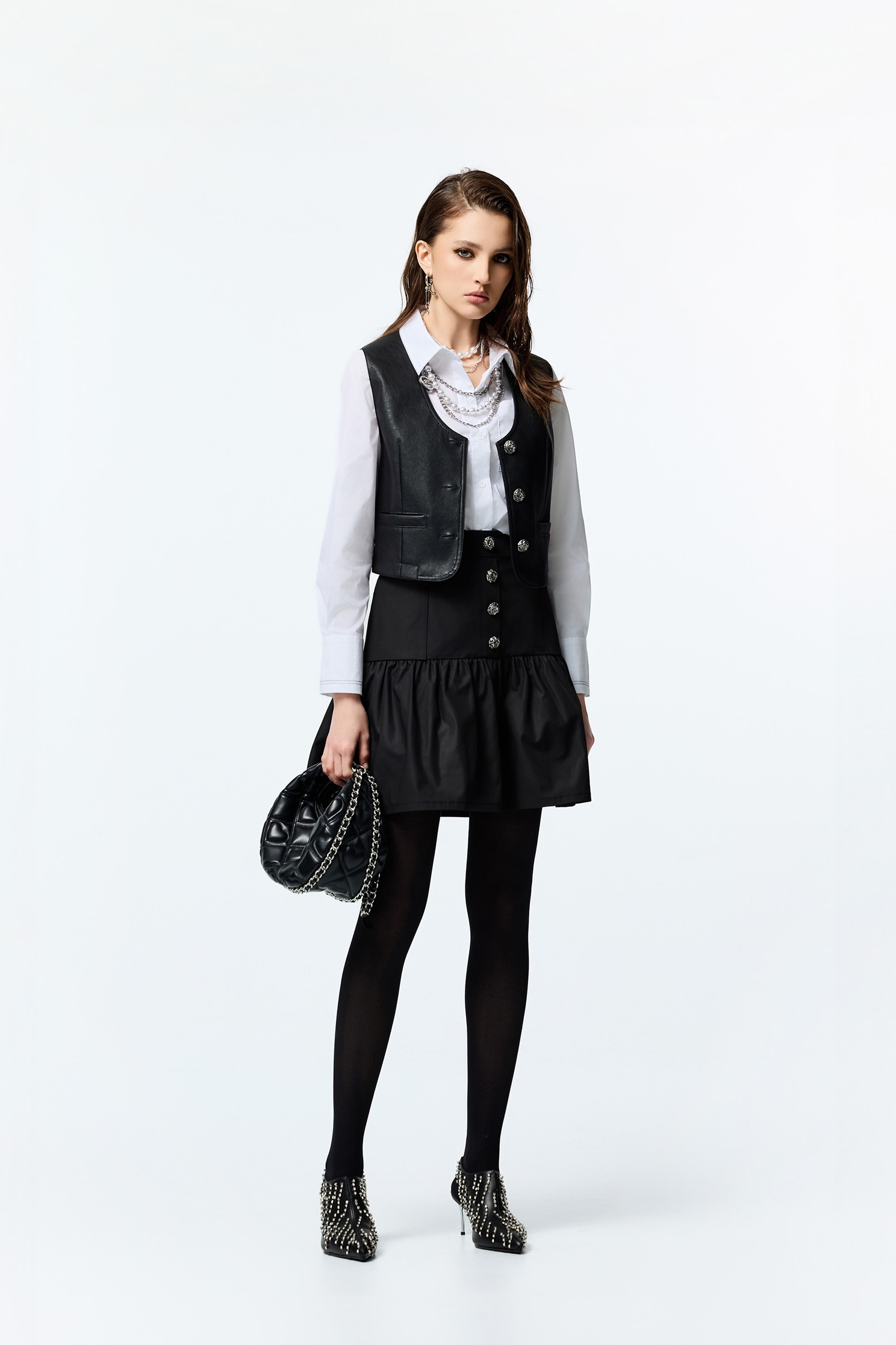 Fishtail Taffeta Short SkirtFishtail Taffeta Short Skirt,Mini skirts,Season (AW) Look,Black skirts