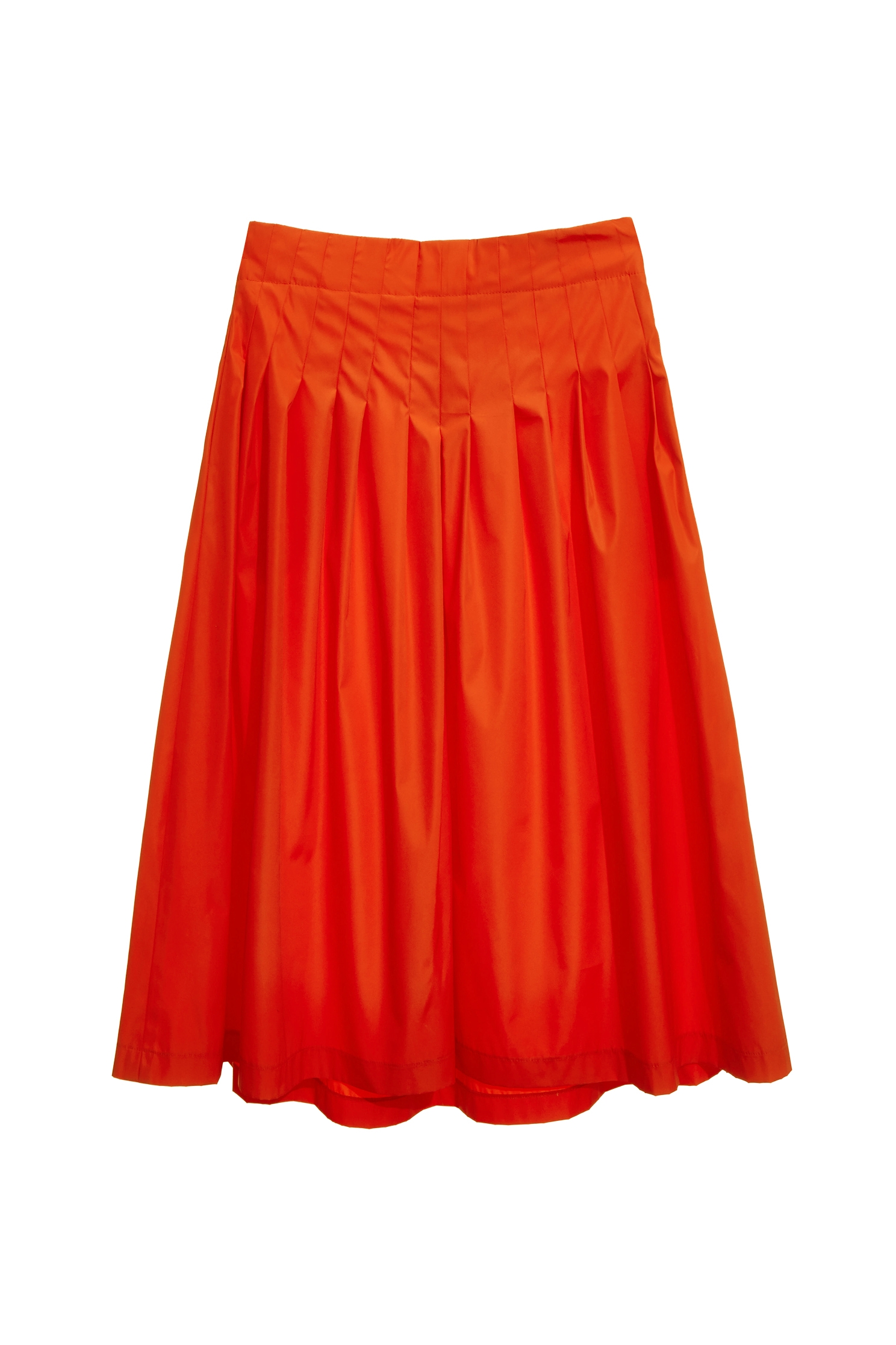 Reddish Orange Pleated SkirtReddish Orange Pleated Skirt,Season (AW) Look,Midi skirts