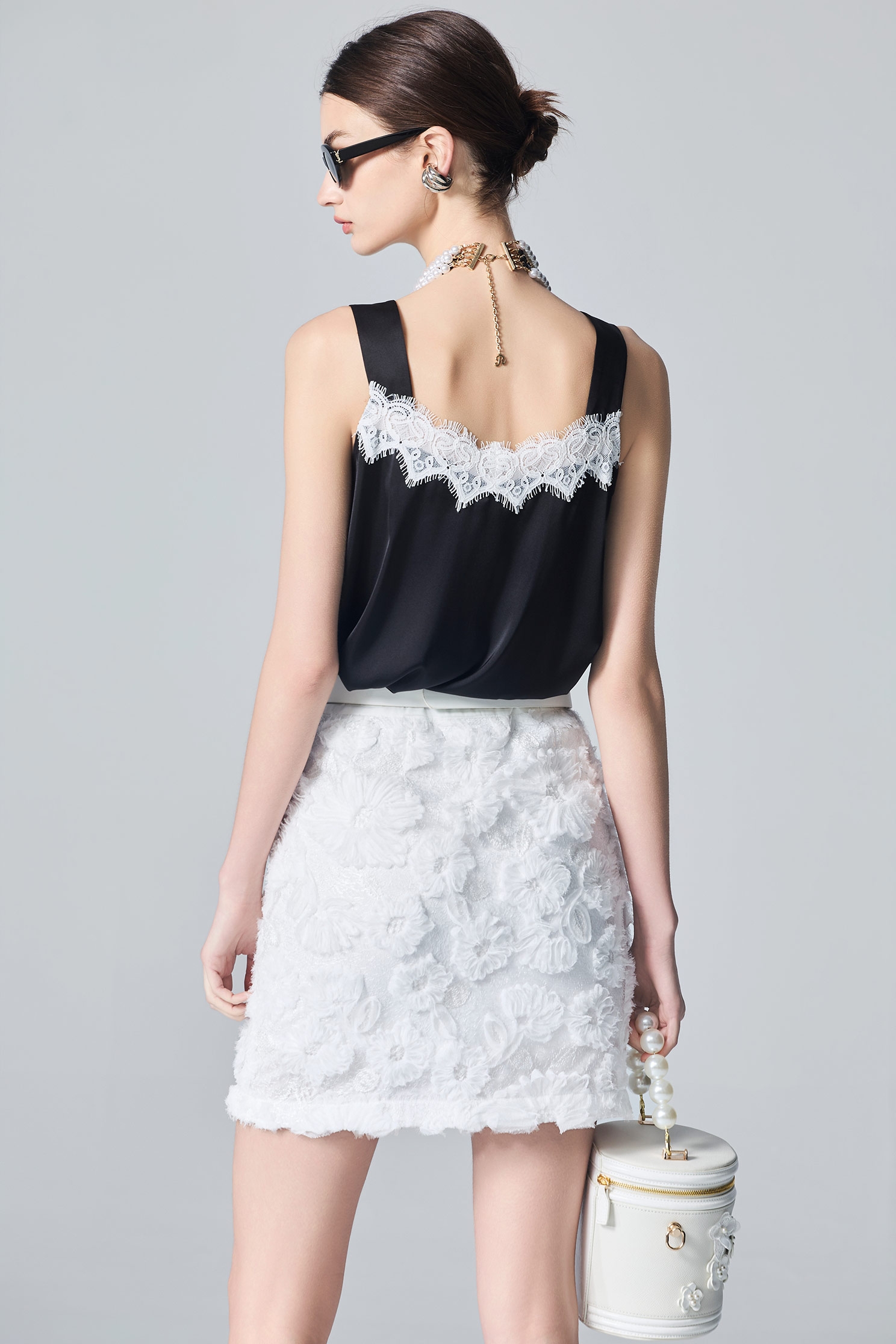 Floral Lace Mesh Short SkirtFloral Lace Mesh Short Skirt,White skirts,Mini skirts,Season (AW) Look,Lace