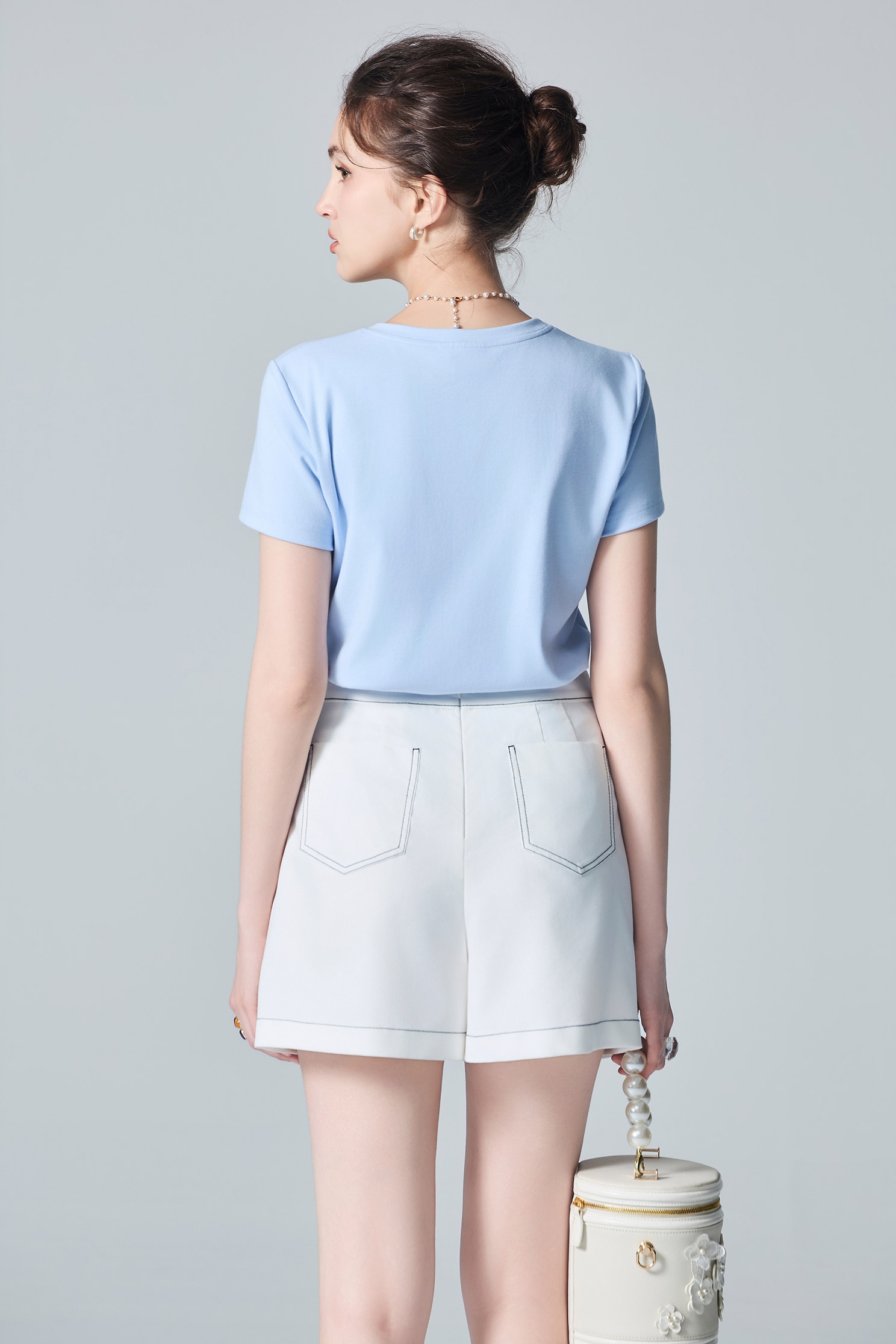 Contrast Navy Bow White SkortsContrast Navy Bow White Skorts,White skirts,Mini skirts,Season (AW) Look,bows