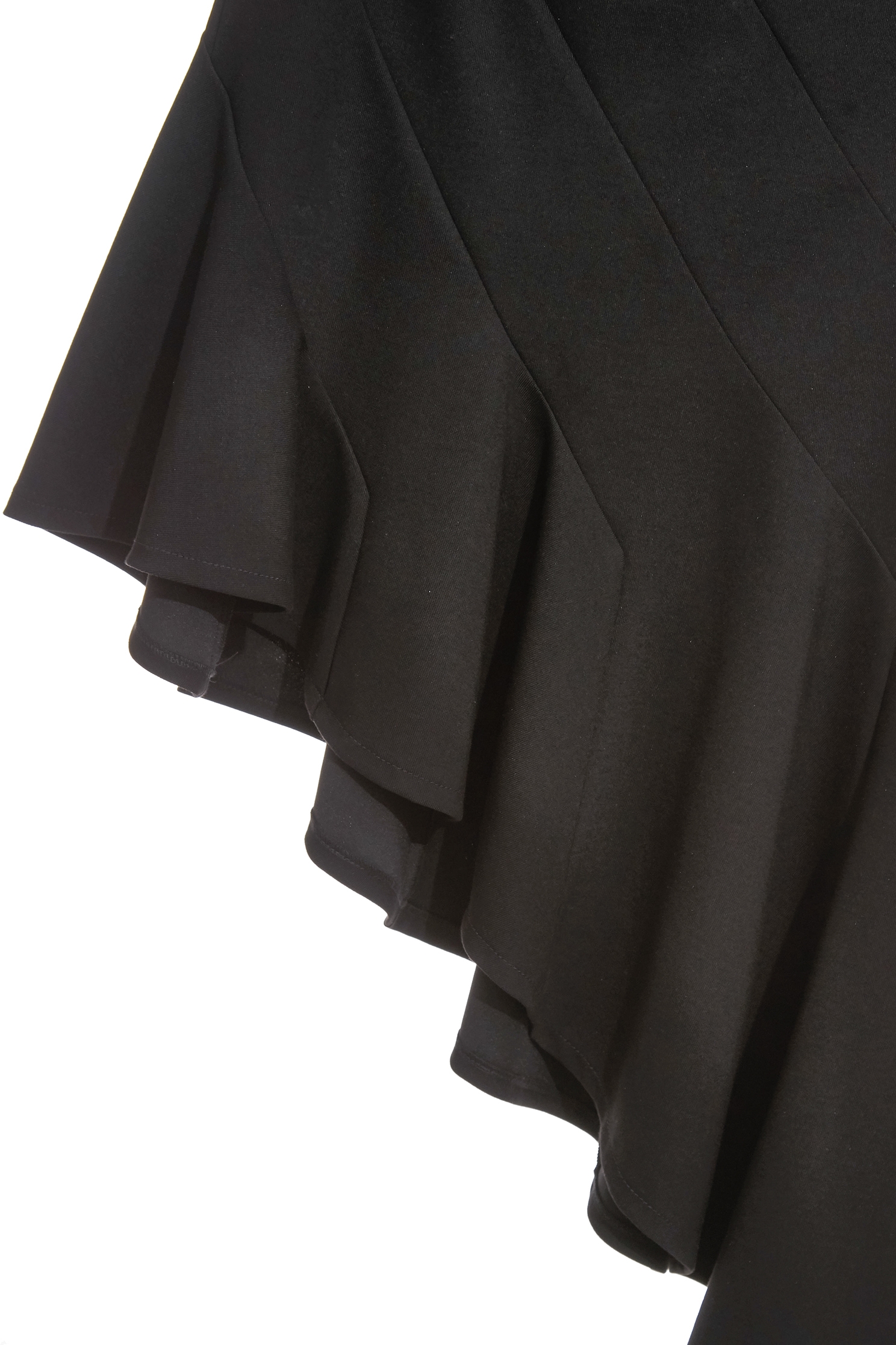 Wavy Hem Asymmetric Midi SkirtWavy Hem Asymmetric Midi Skirt,Season (AW) Look,Knitted,Black skirts