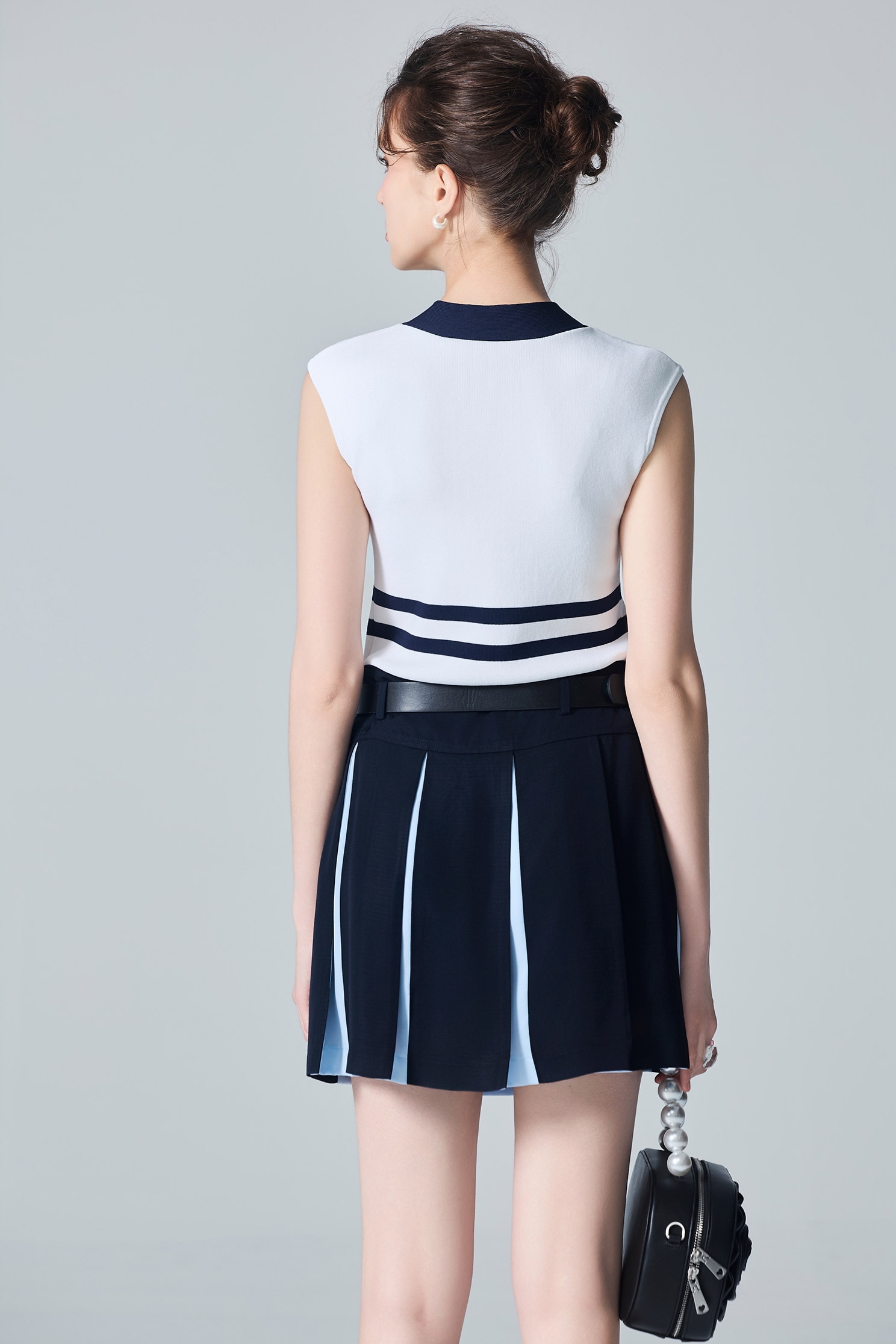 Colour Block Pleated SkirtColour Block Pleated Skirt,Pleated skirts,Season (AW) Look,Chiffon