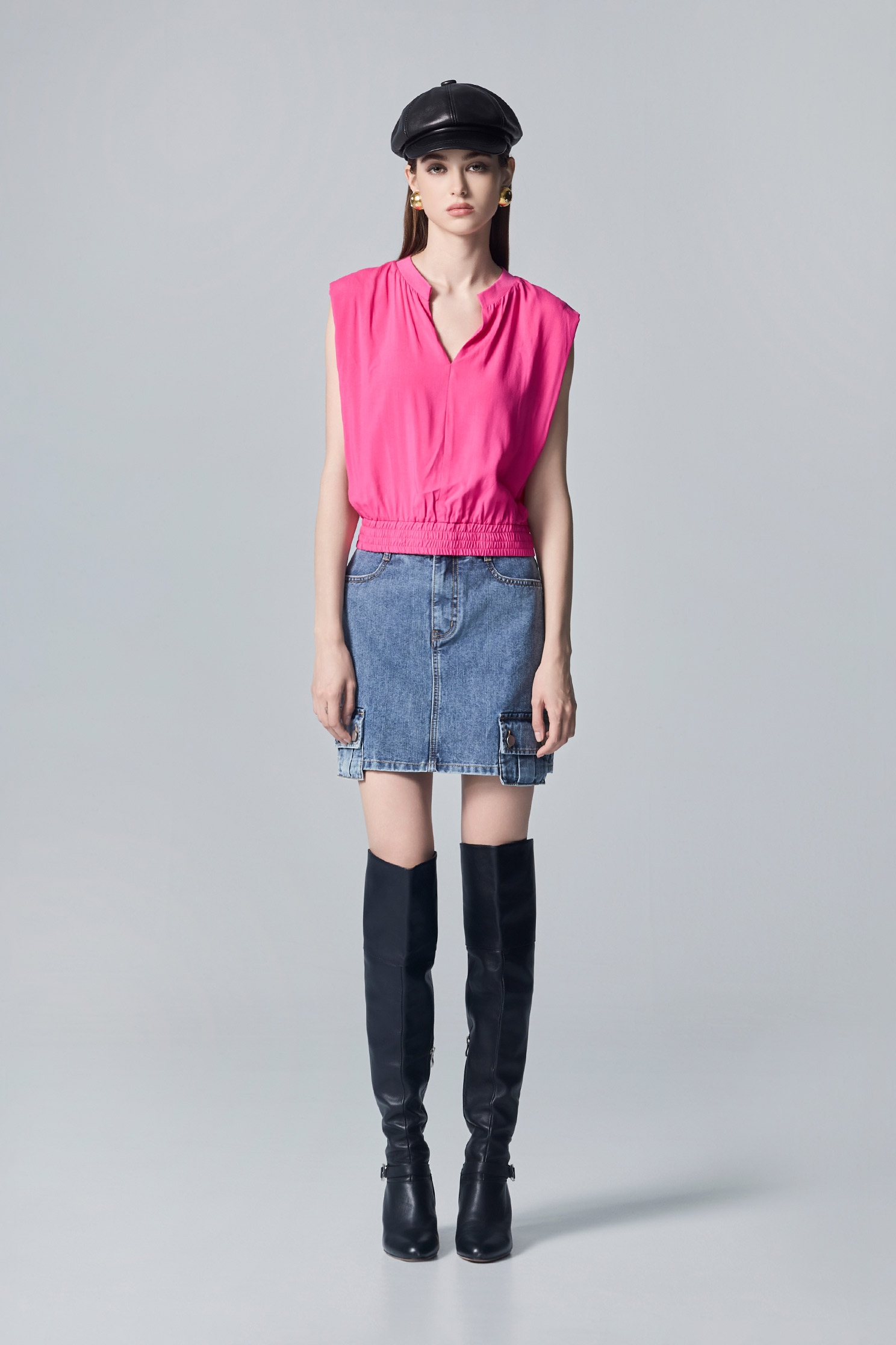 Short Denim Cargo Style SkirtShort Denim Cargo Style Skirt,Denim,Denim skirts,Season (AW) Look