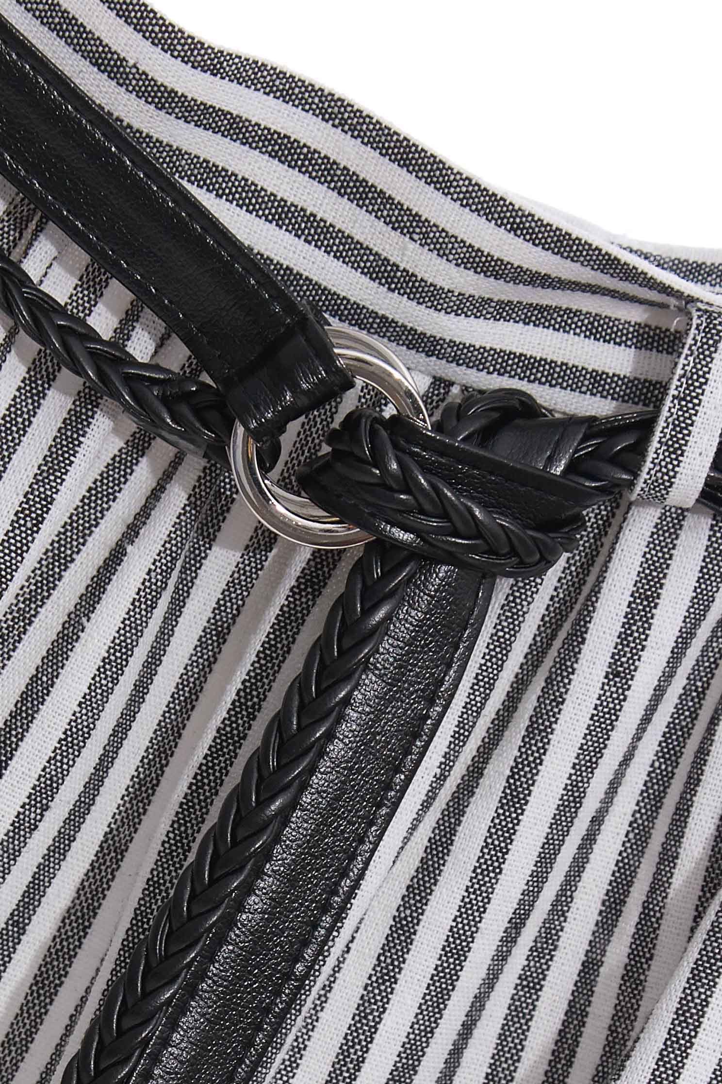 Stripe Tiered Midi SkirtBelted long skirt,Queen,Stripe,Belts,Season (AW) Look,Midi skirts