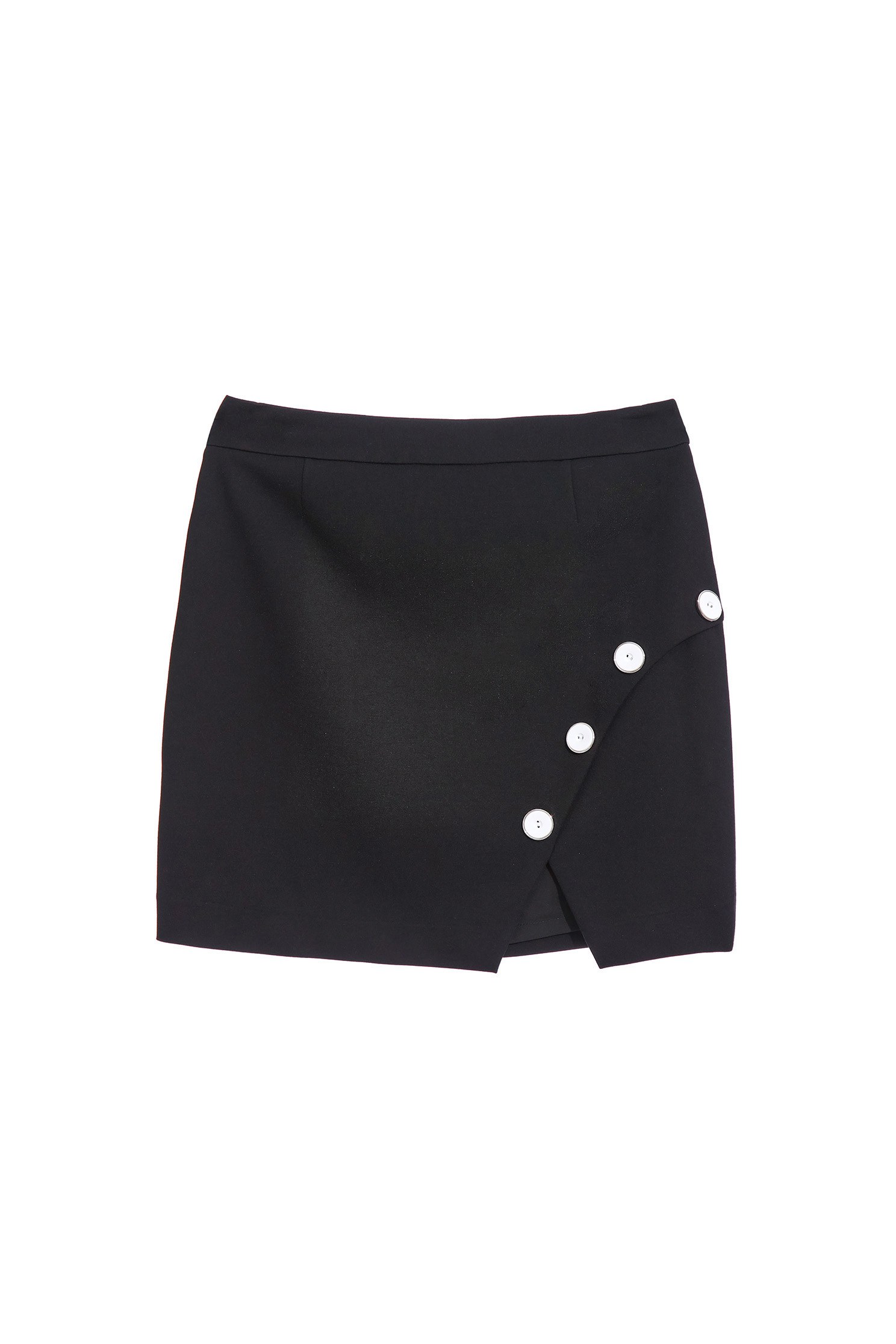 Fitted Mini Skirt With Contrast Button AppliqueShort skirt with colored buttons,Season (SS) Look,Mini skirts