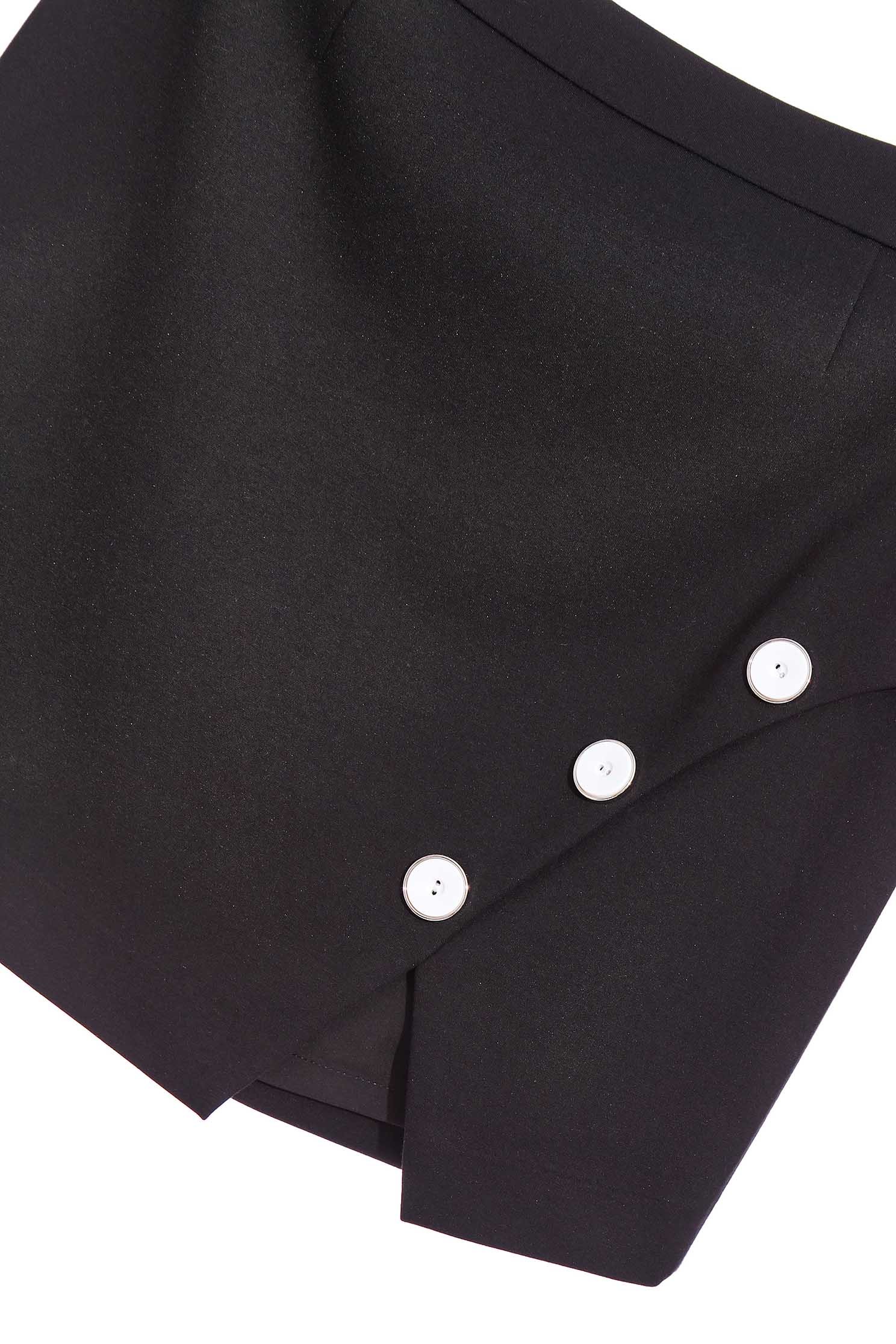 Fitted Mini Skirt With Contrast Button AppliqueShort skirt with colored buttons,Season (SS) Look,Mini skirts