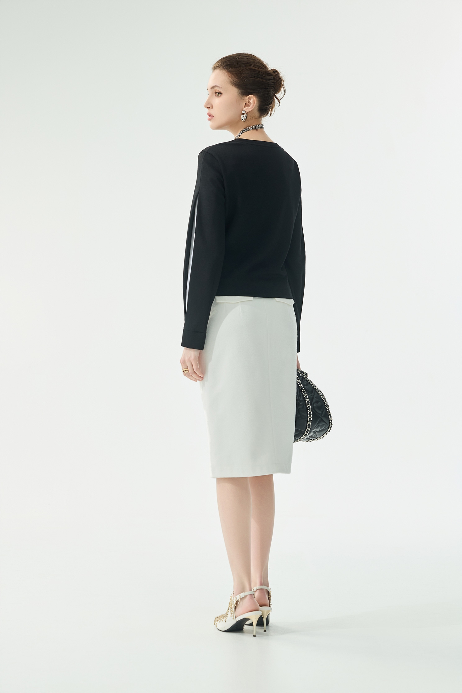 Pocket Rose Detail Pencil SkirtPocket Rose Detail Pencil Skirt,Pencil skirts