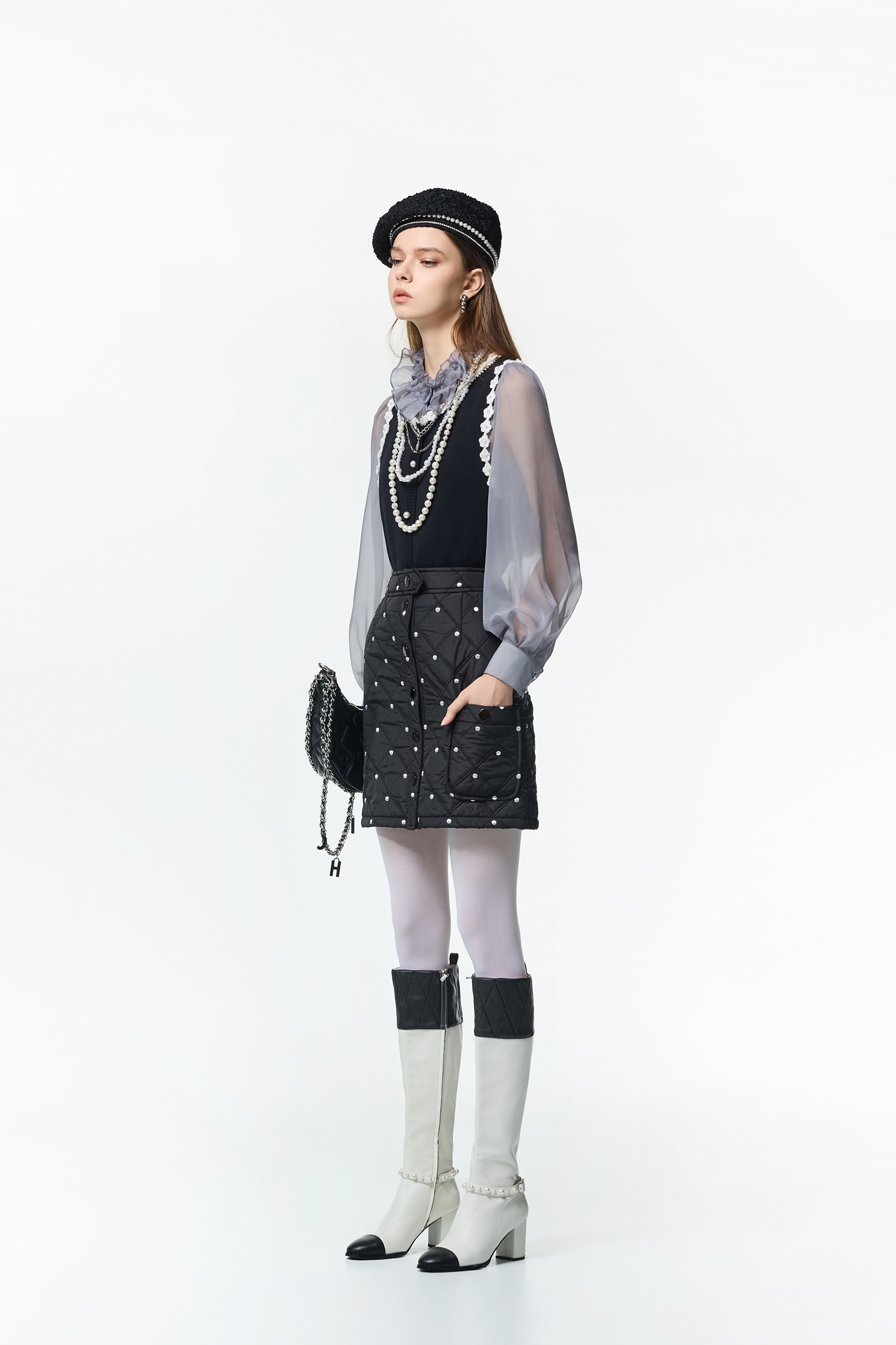 Polka Dot Quilted SkirtPolka Dot Quilted Skirt,Office Looks,dotcollection,Mini skirts,Season (AW) Look,Valentine