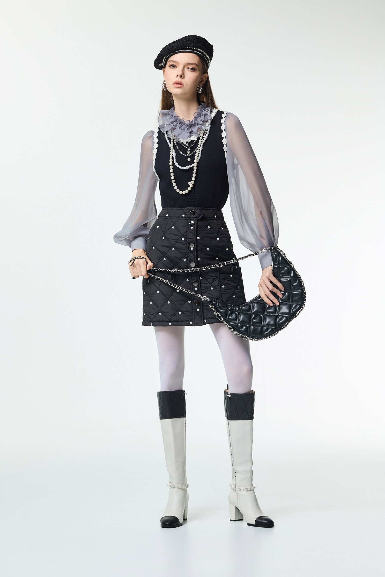 Polka Dot Quilted SkirtPolka Dot Quilted Skirt,Office Looks,dotcollection,Mini skirts,Season (AW) Look,Valentine