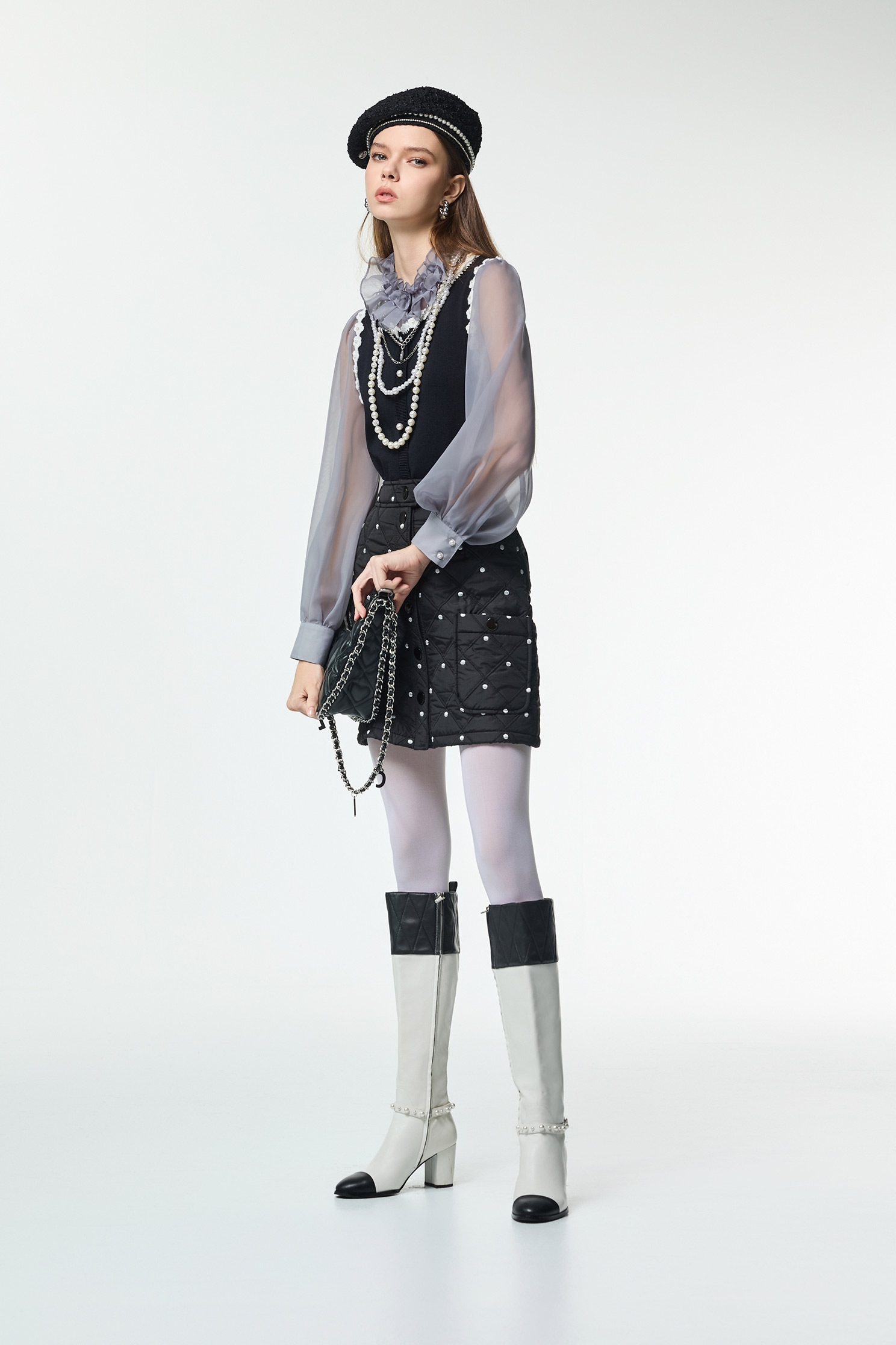 Polka Dot Quilted SkirtPolka Dot Quilted Skirt,Office Looks,dotcollection,Mini skirts,Season (AW) Look,Valentine