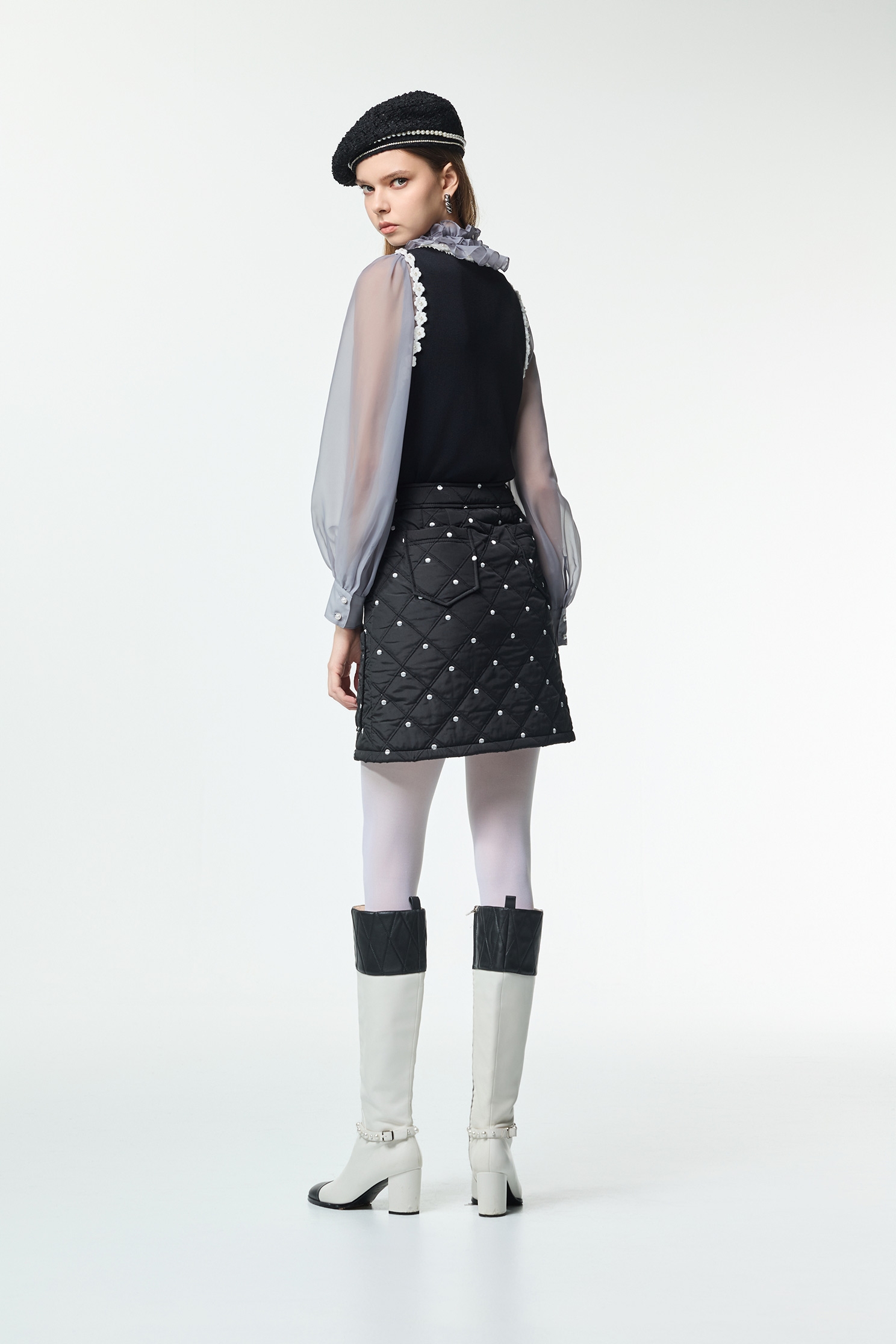Polka Dot Quilted SkirtPolka Dot Quilted Skirt,Office Looks,dotcollection,Mini skirts,Season (AW) Look,Valentine
