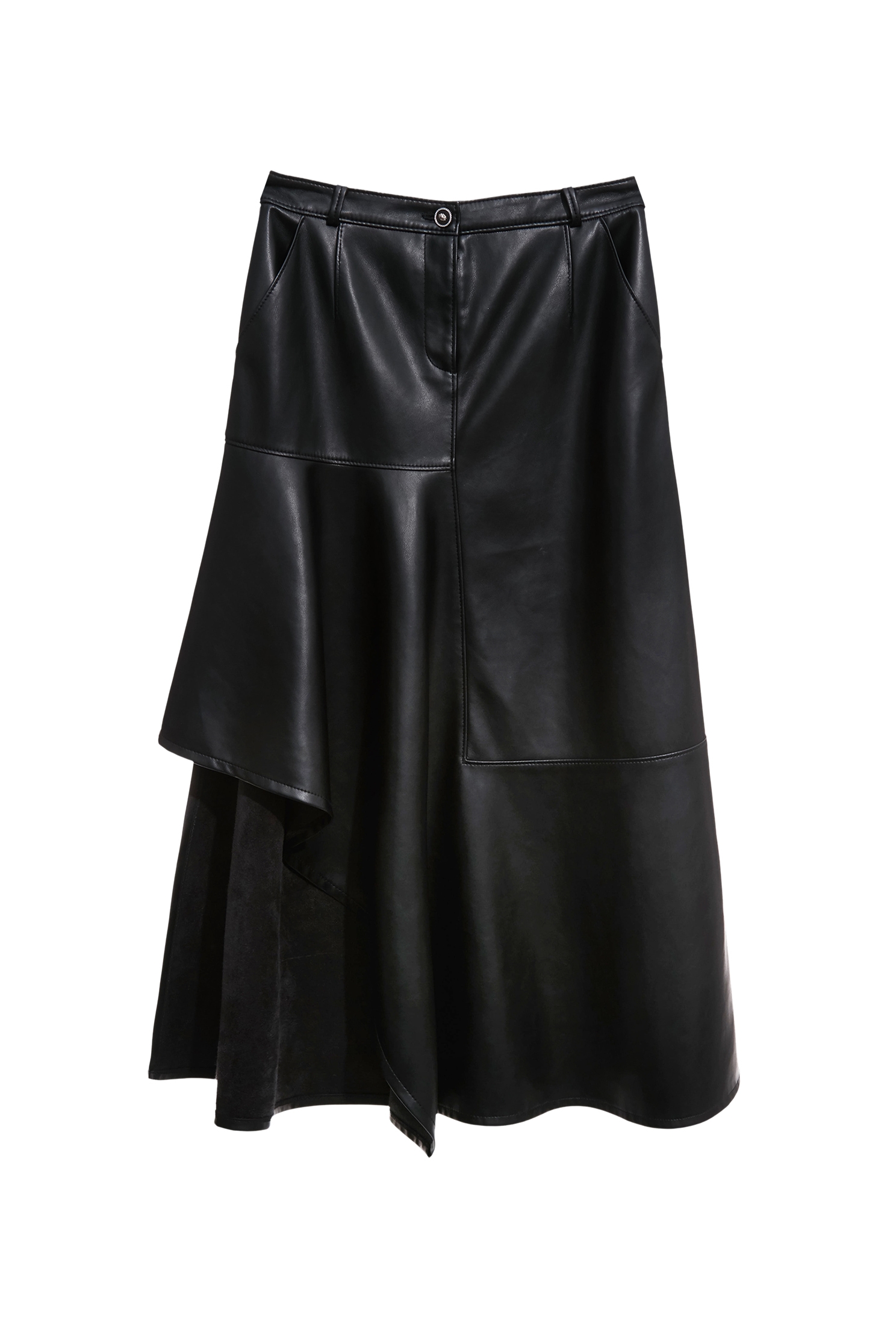 Asymmetric PU SkirtAsymmetric PU Skirt,Office Looks,Leather,Season (AW) Look,Valentine,Midi skirts