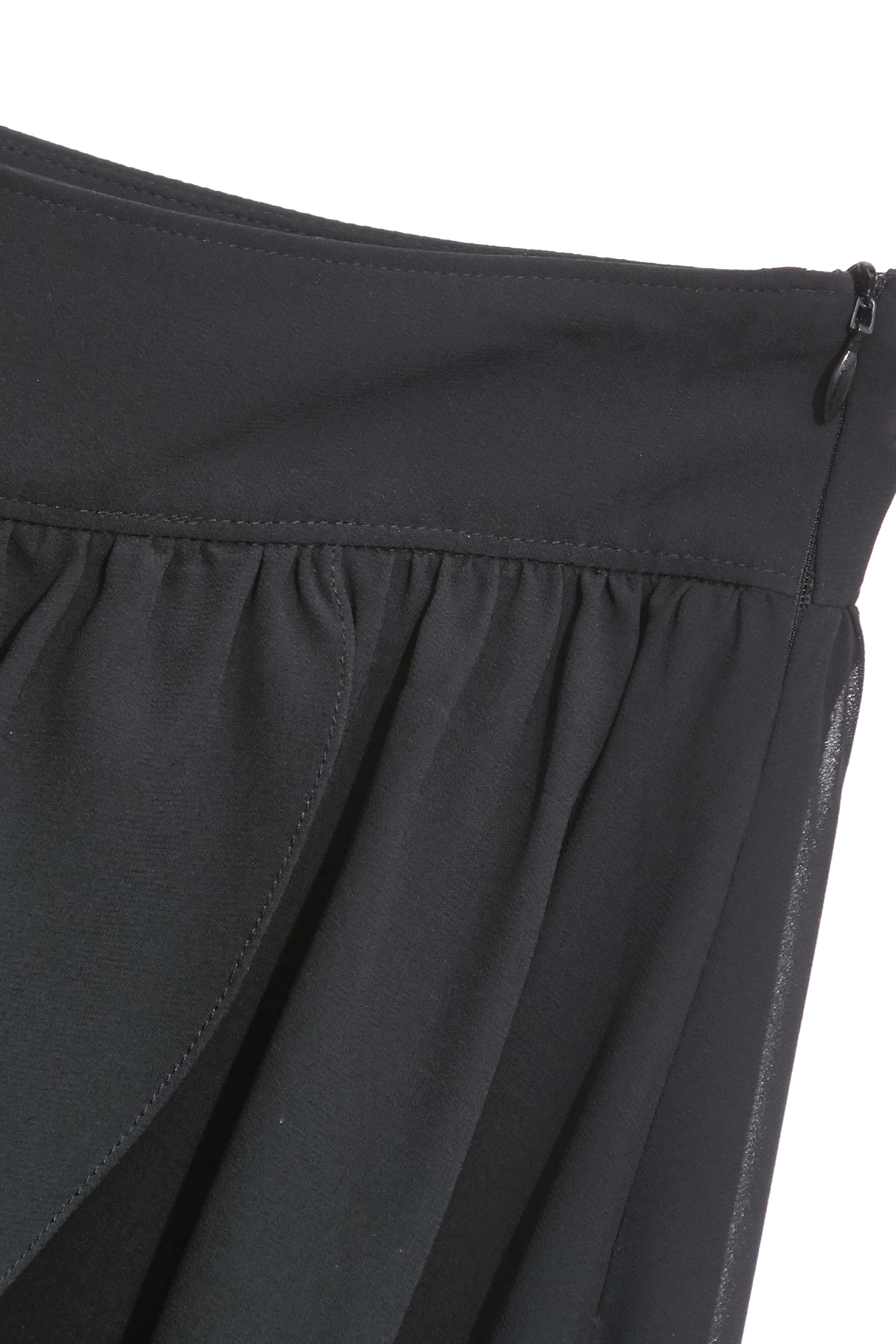 Asymmetric Ruffle Trim Chiffon SkirtAsymmetric Ruffle Trim Chiffon Skirt,bestselling,Season (AW) Look,Midi skirts,Chiffon,Black skirts