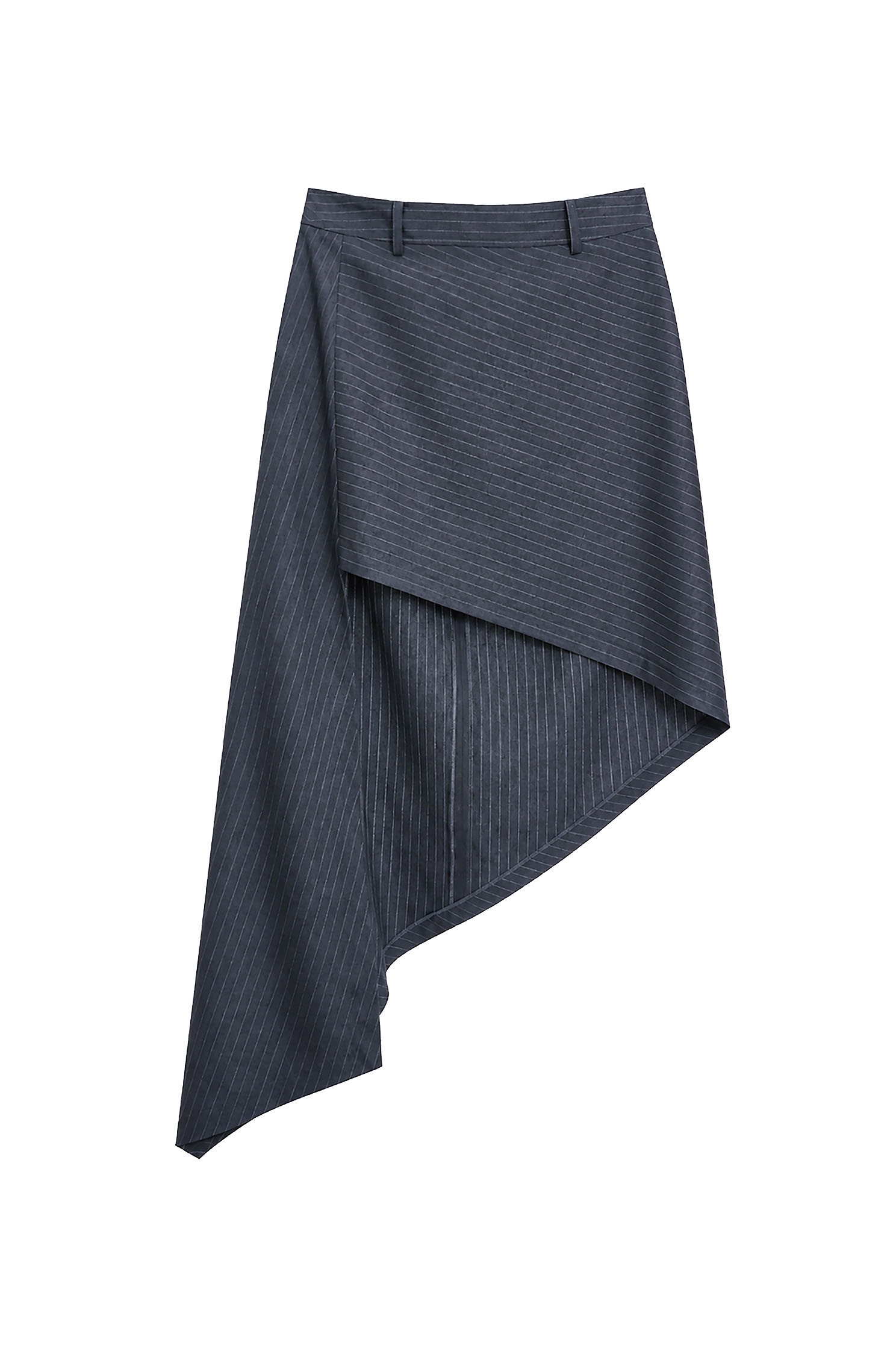 Asymmetric Stripe Grey SkirtAsymmetric Stripe Grey Skirt,Stripe,Season (AW) Look,Midi skirts