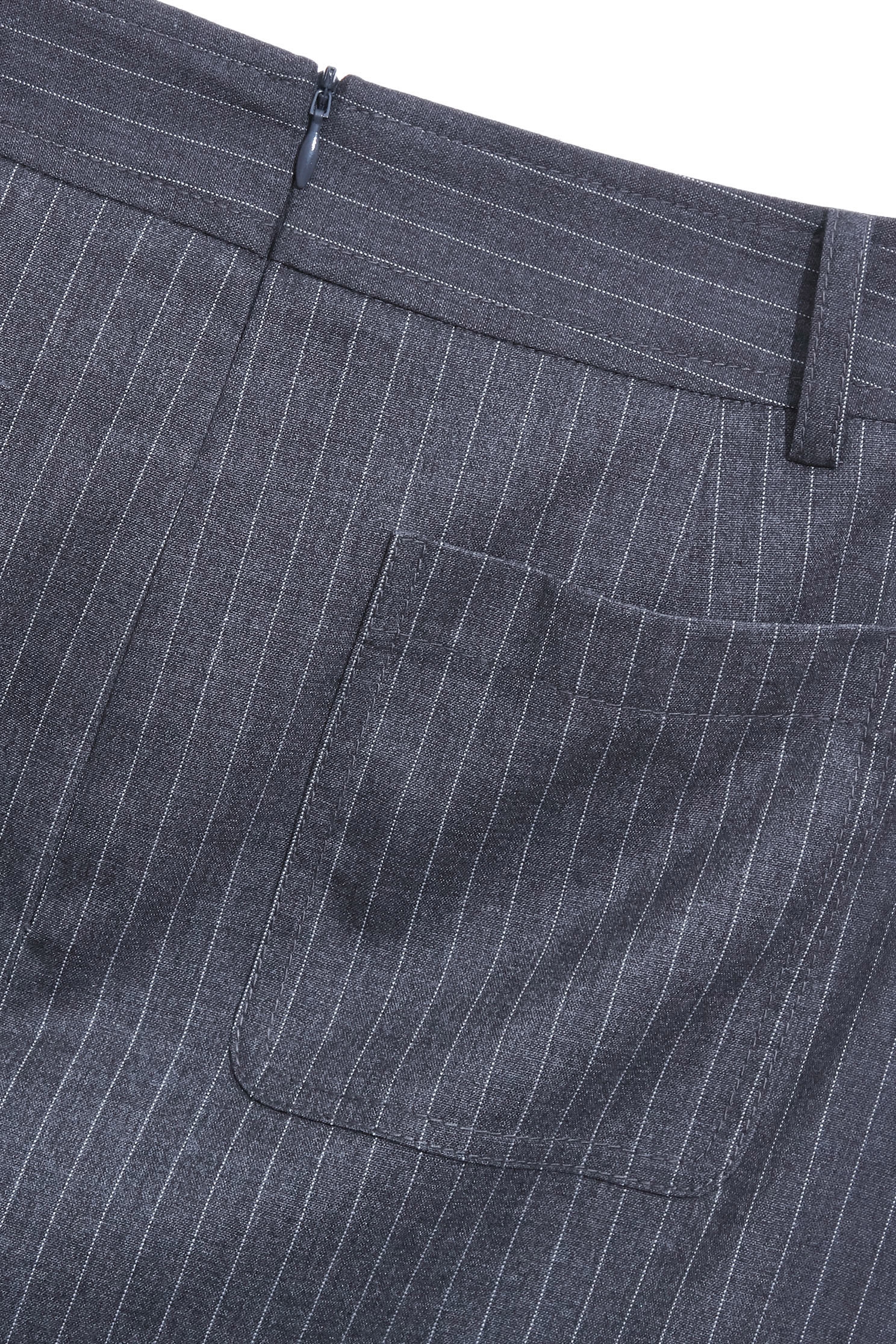 Asymmetric Stripe Grey SkirtAsymmetric Stripe Grey Skirt,Stripe,Season (AW) Look,Midi skirts