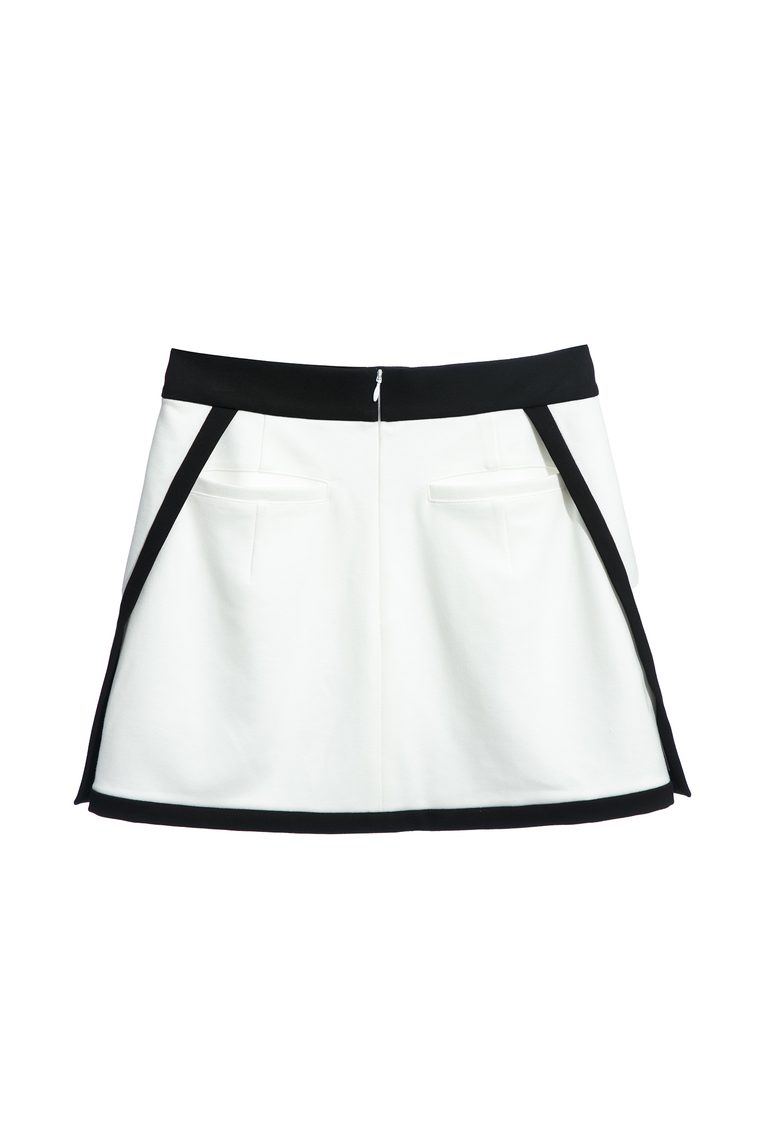 Basic Mini Skirt With Contrast Trim DetailComfortable stretchy skirt with color design,A-Line skirts,Season (SS) Look,Mini skirts,Shorts