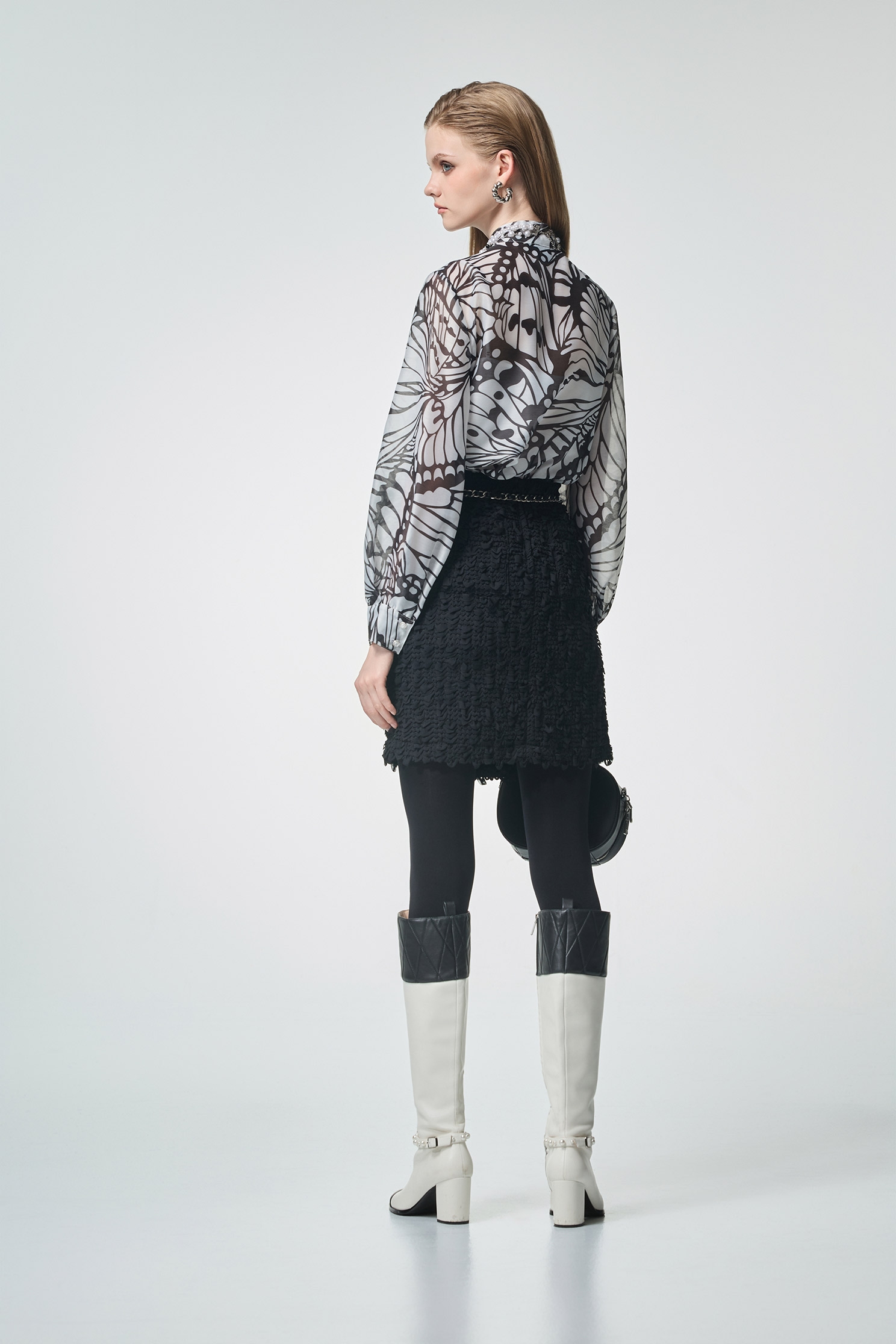 Textured Black SkirtTextured Black Skirt,Office Looks,co-ord sets,pearl,Mini skirts,Season (AW) Look,Valentine,blossoms