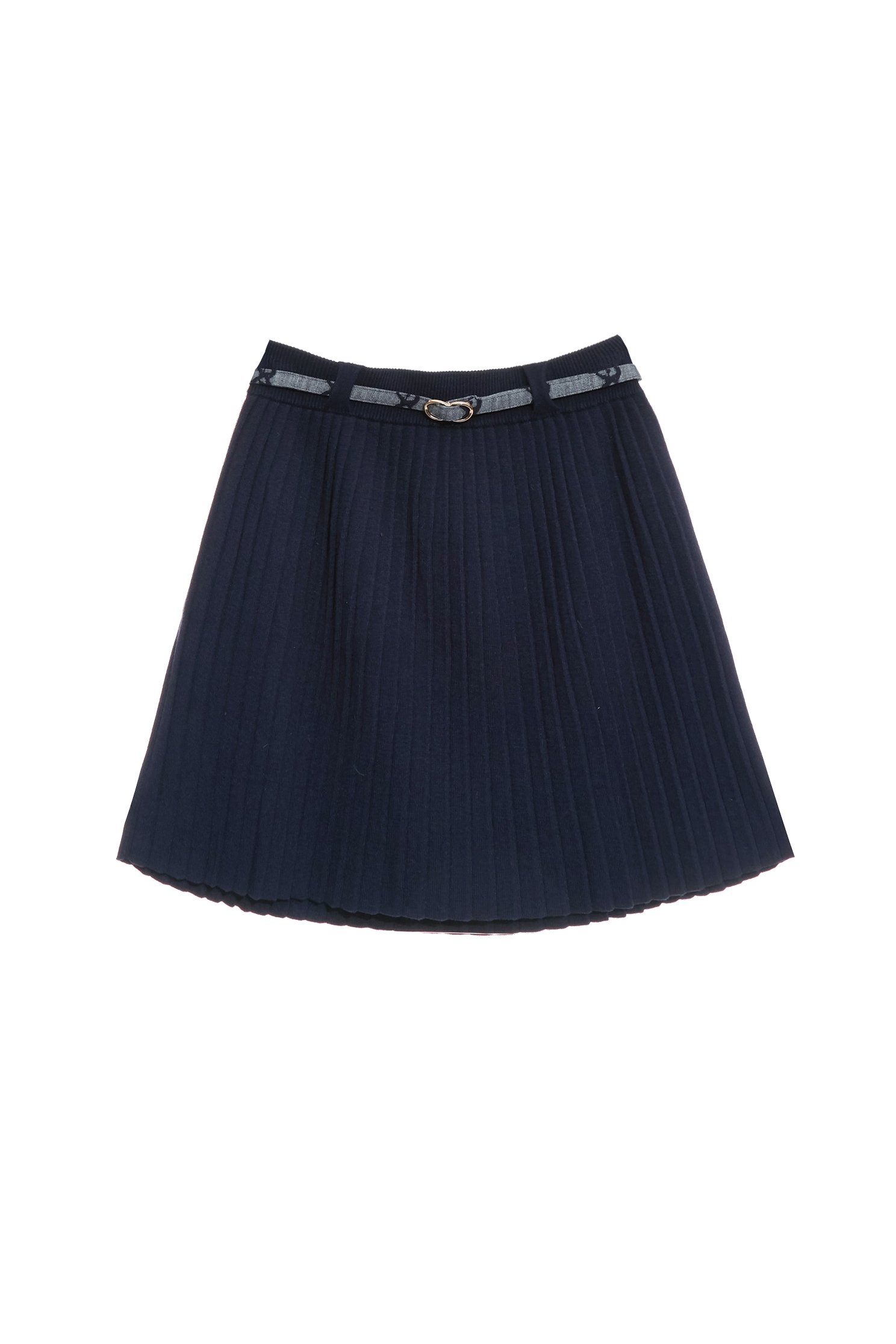Navy Pleated Knit SkirtNavy Pleated Knit Skirt,Season (AW) Look,Knitted
