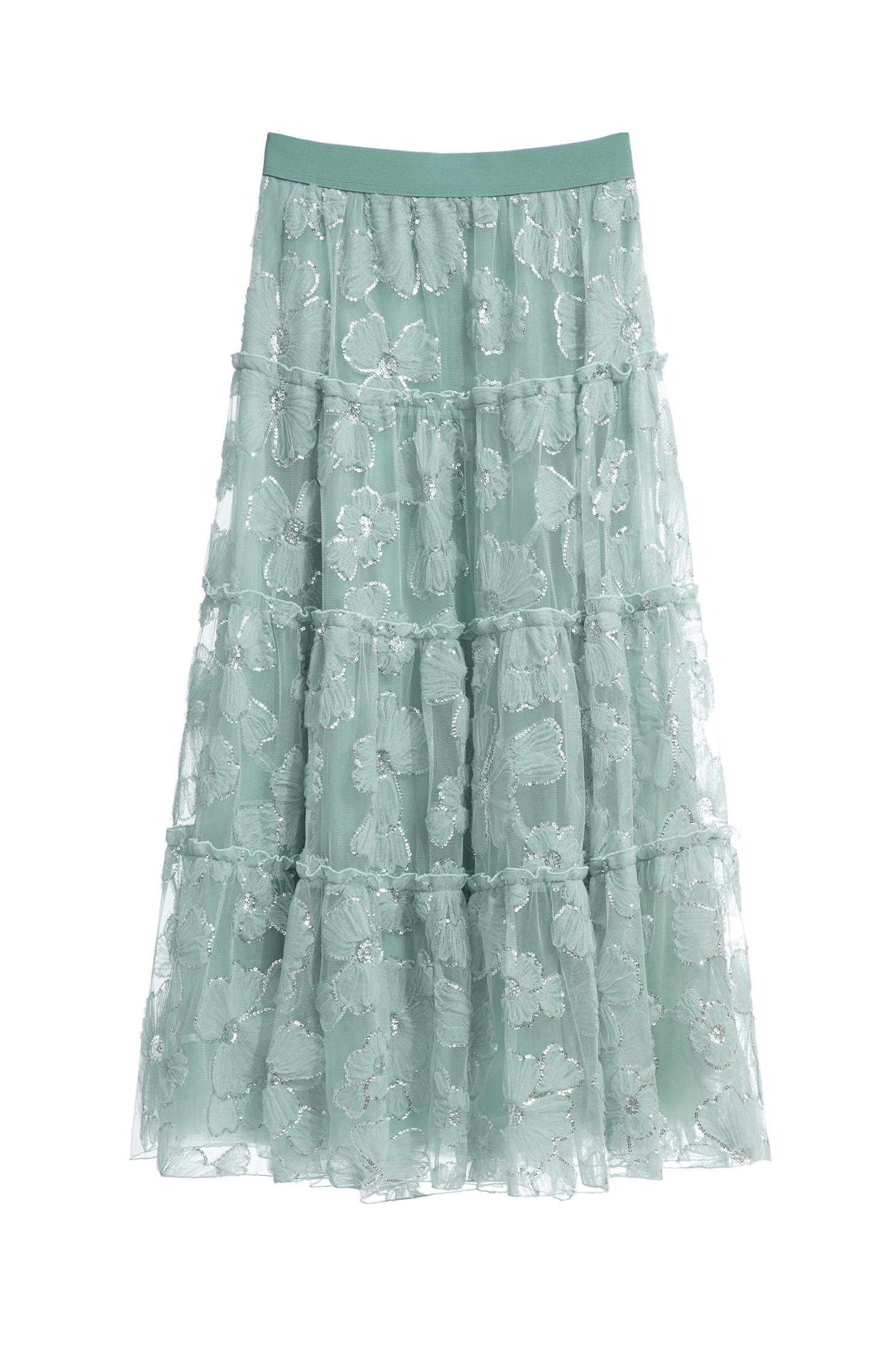 Floral Mesh Sequin Maxi SkirtFloral Mesh Sequin Maxi Skirt,Embroidered,Mesh fabric,Tutu skirts,Midi skirts