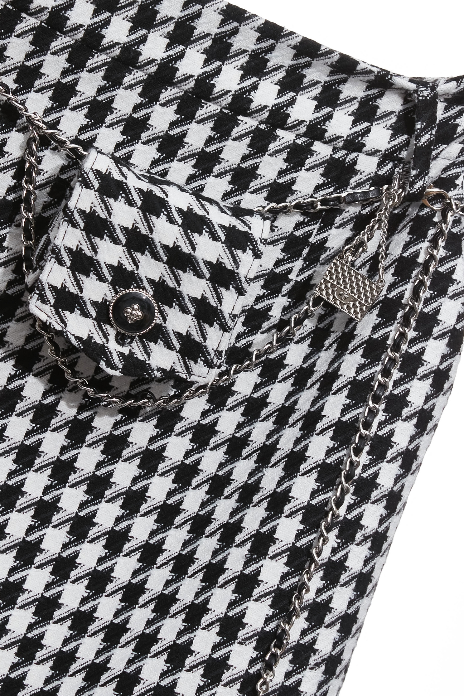 Houndstooth Mini Pouch Short SkirtHoundstooth Mini Pouch Short Skirt,Leather,Mini skirts,Season (AW) Look