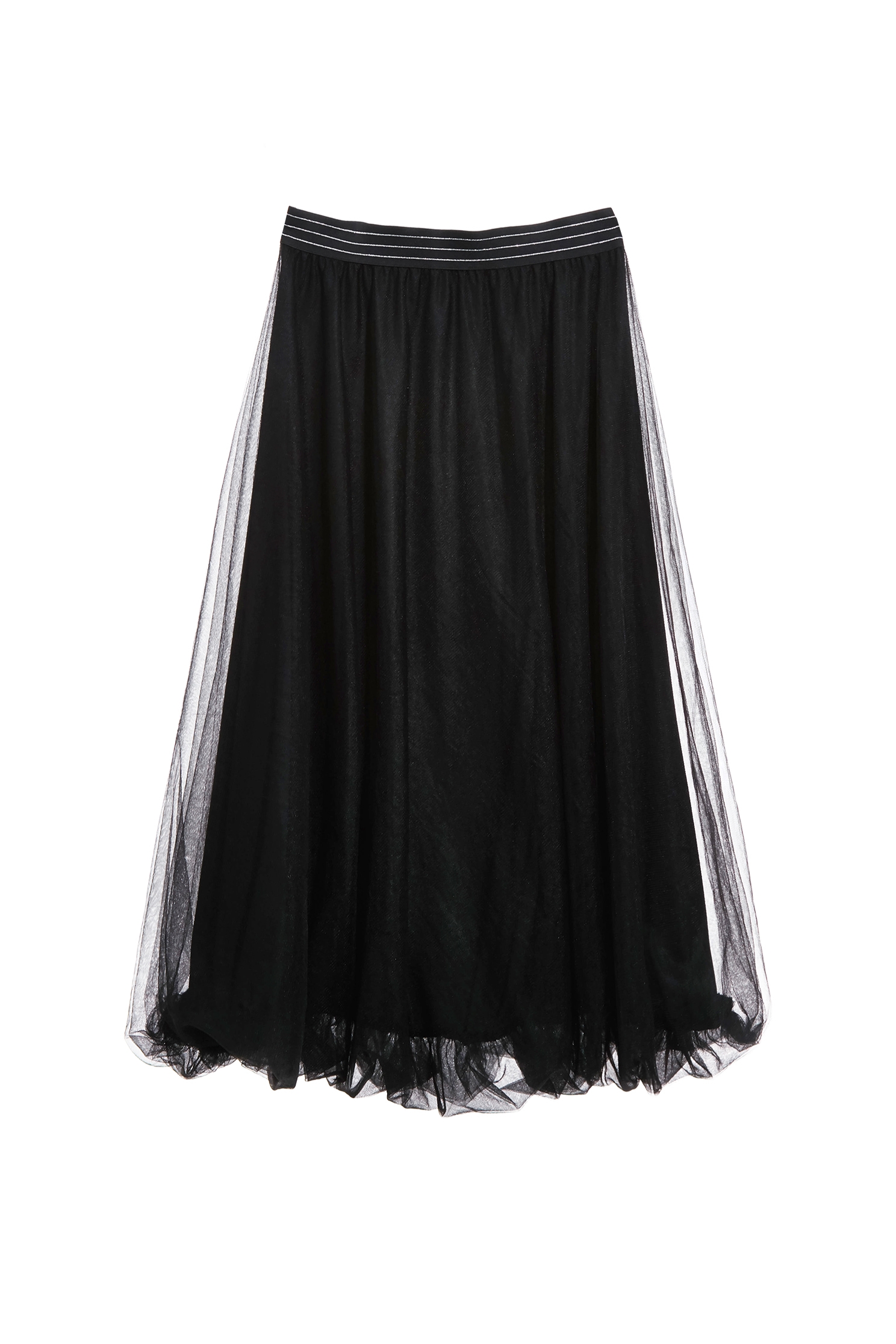 Bubble Hem Mesh SkirtBubble Hem Mesh Skirt,Season (AW) Look,Mesh fabric,Midi skirts,Black skirts