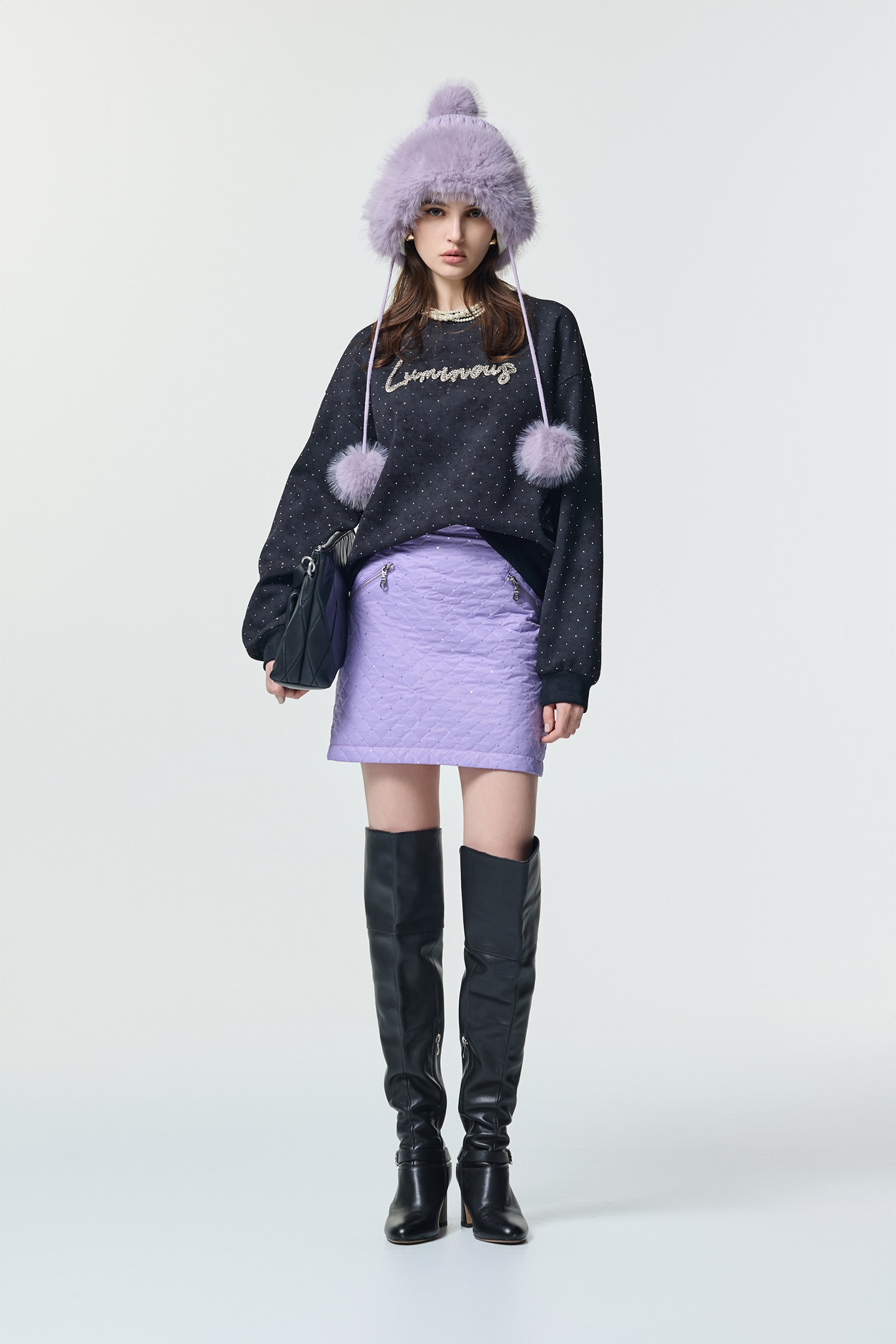 Lavender Quilted Short SkirtLavender Quilted Short Skirt,Mini skirts,Season (AW) Look,Valentine