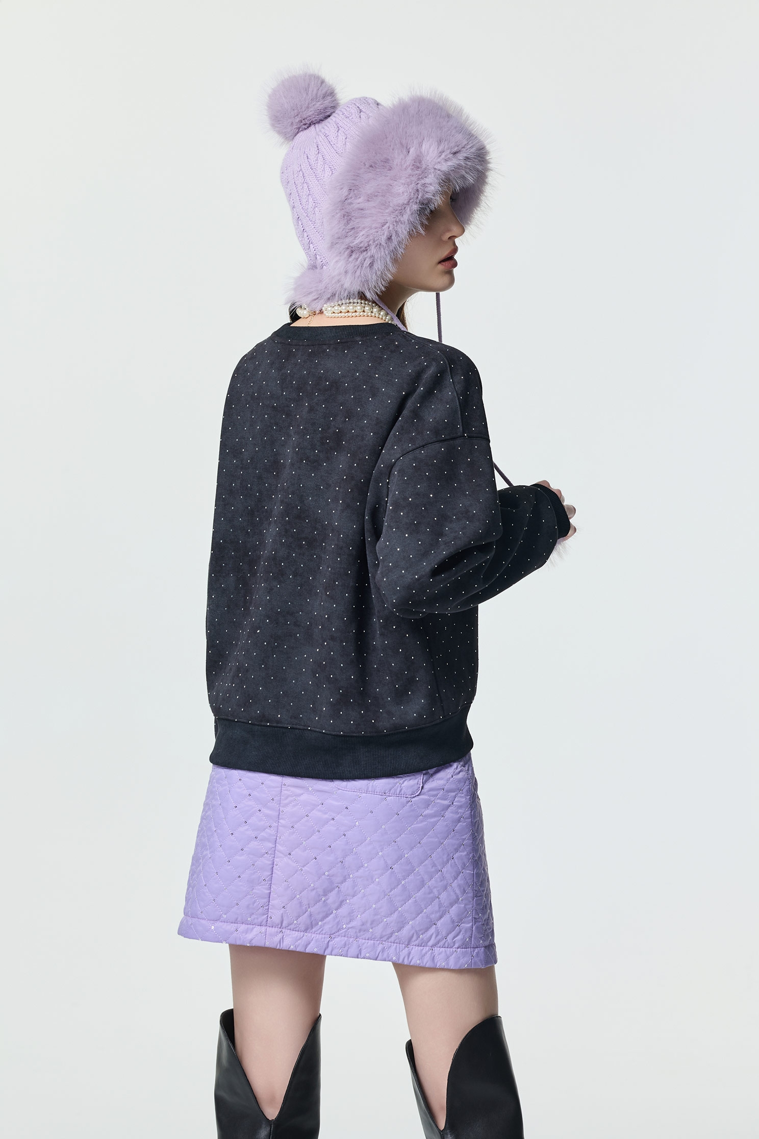 Lavender Quilted Short SkirtLavender Quilted Short Skirt,Mini skirts,Season (AW) Look,Valentine