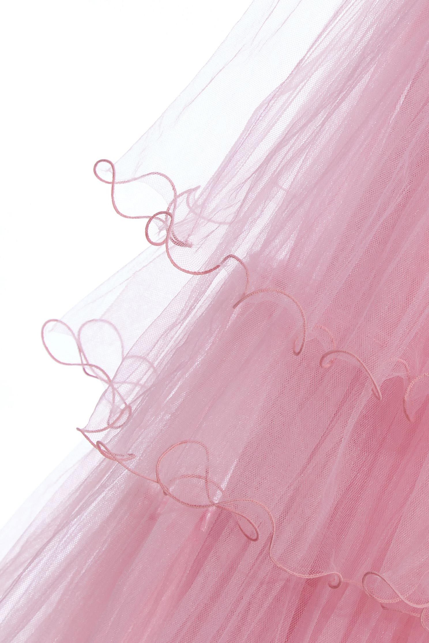 Layered Tulle Ruffle SkirtRuffled mesh long skirt,Restock,Season (AW) Look,Pink,Tutu skirts,Mesh fabric,Midi skirts